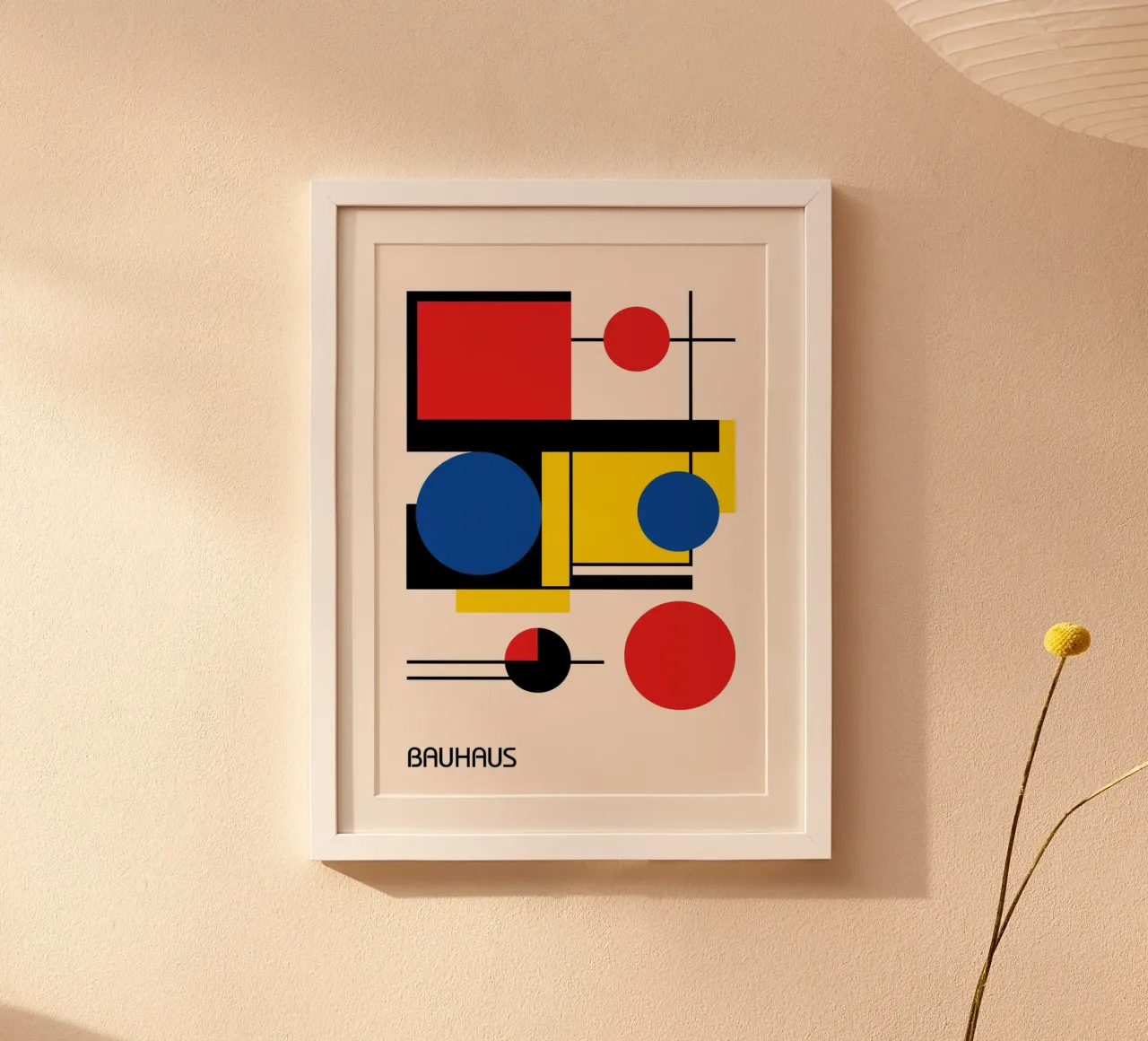 Bauhaus Abstract Circles & Squares - Modernist Geometry hahnemühle by Grungeo