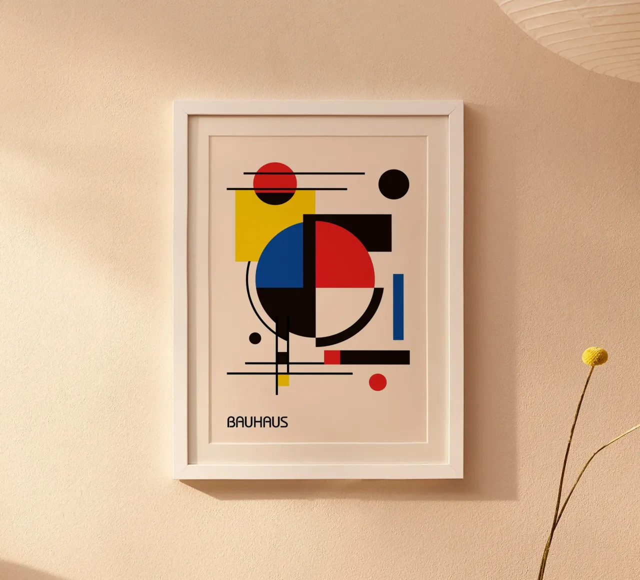 Bauhaus Dynamic Abstract Geometric Composition - Primary Col poster by Grungeo