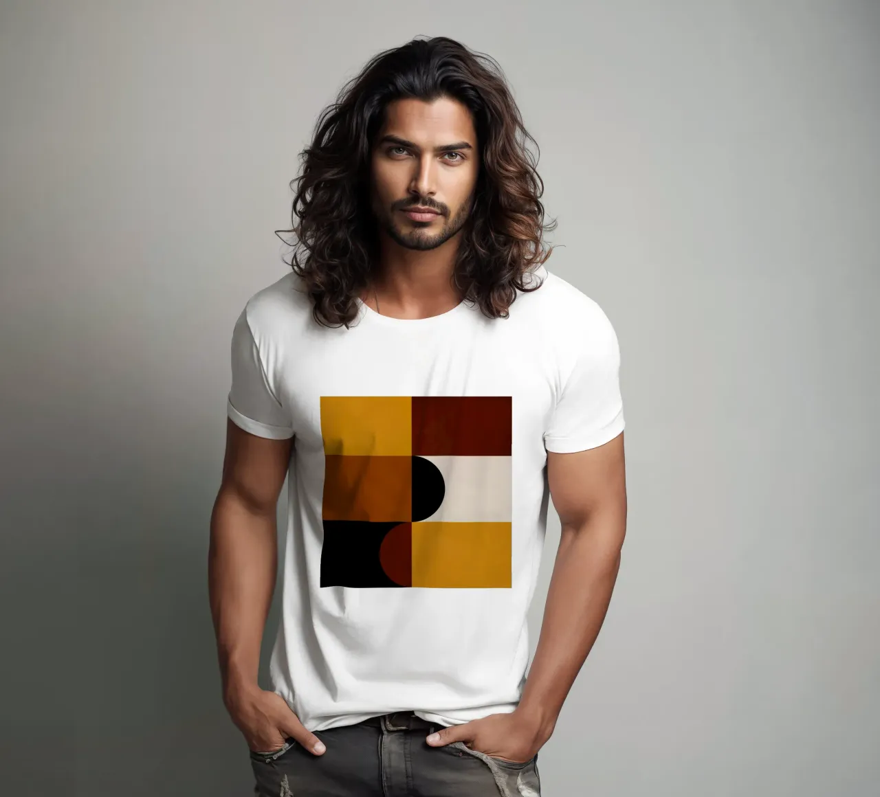 Cozy Bold Shapes Blocks Moderna t-shirt da TijanaArtStudio88