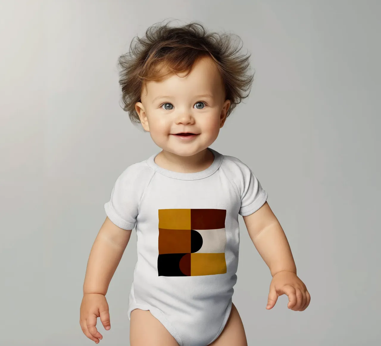 Cozy Bold Shapes Blocks Moderna body neonato maniche corte da TijanaArtStudio88