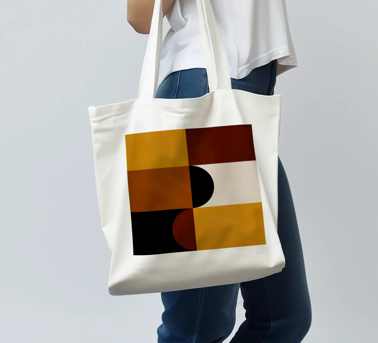 Cozy Bold Shapes Blocks Moderna borsa in juta da TijanaArtStudio88