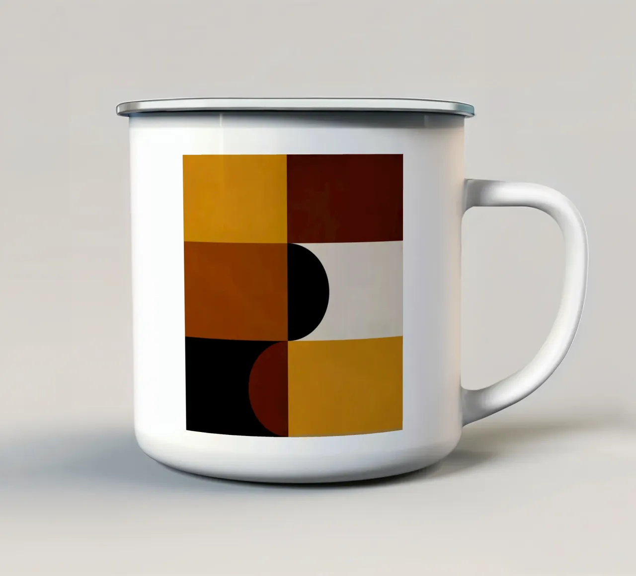 Cozy Bold Shapes Blocks Moderna emaille mok van TijanaArtStudio88