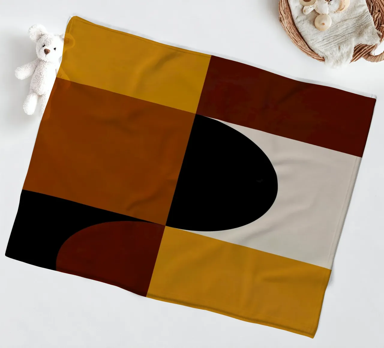 Cozy Bold Shapes Blocks Moderna coperta in pile da TijanaArtStudio88