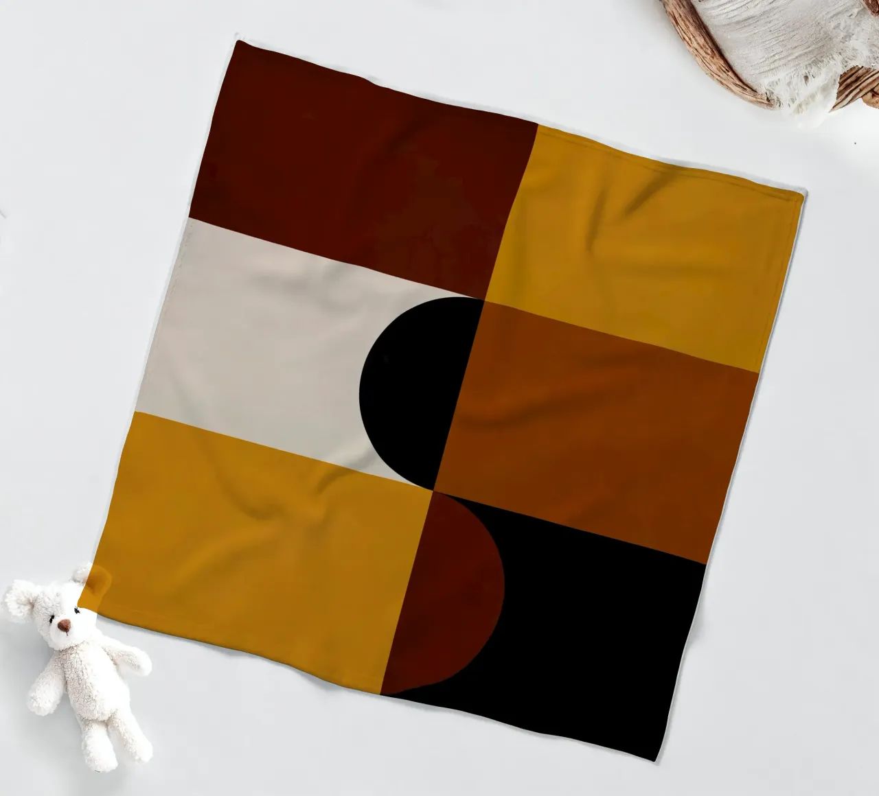 Cozy Bold Shapes Blocks Moderna coperta in pile da TijanaArtStudio88