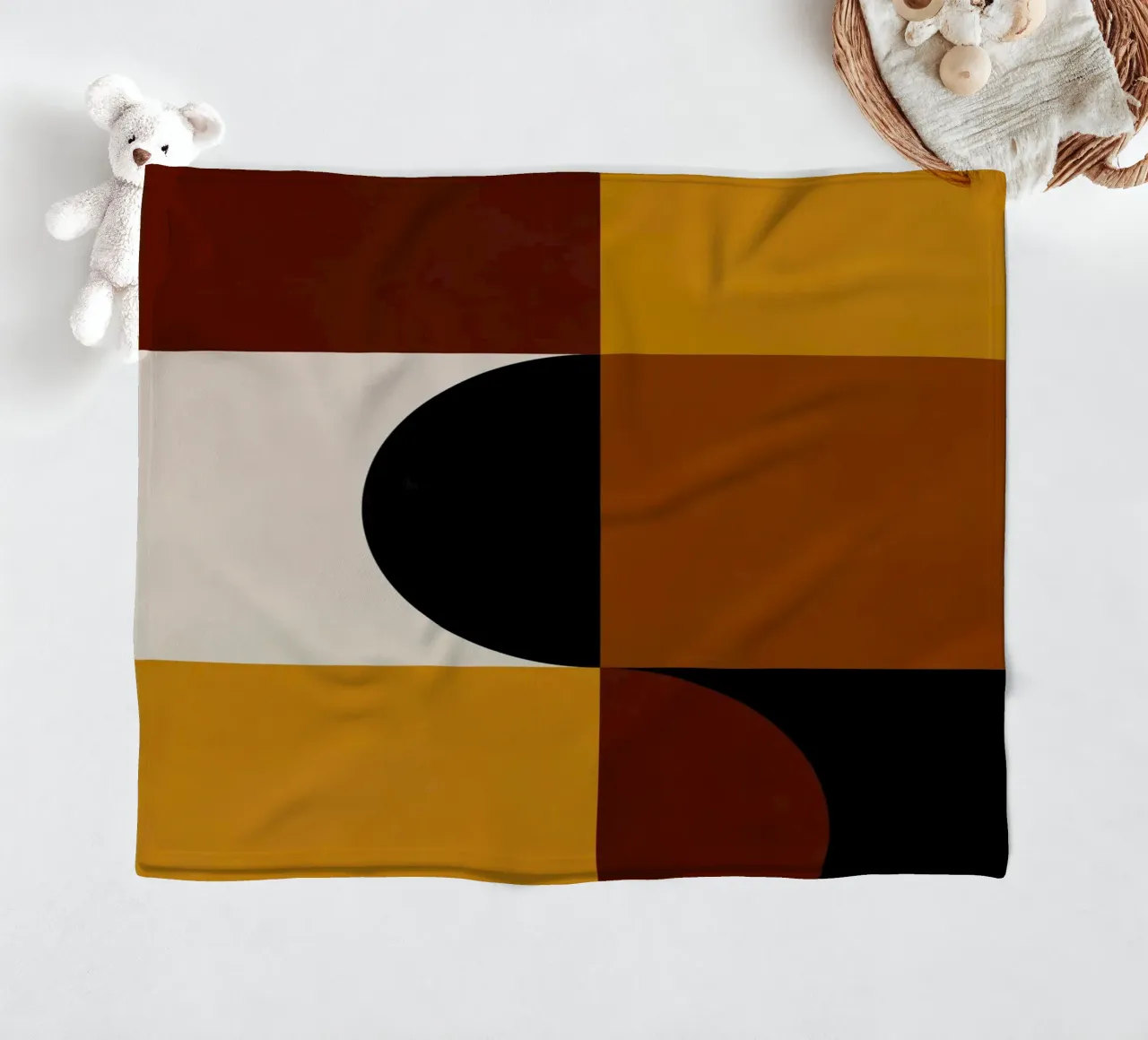 Cozy Bold Shapes Blocks Moderna coperta in pile da TijanaArtStudio88