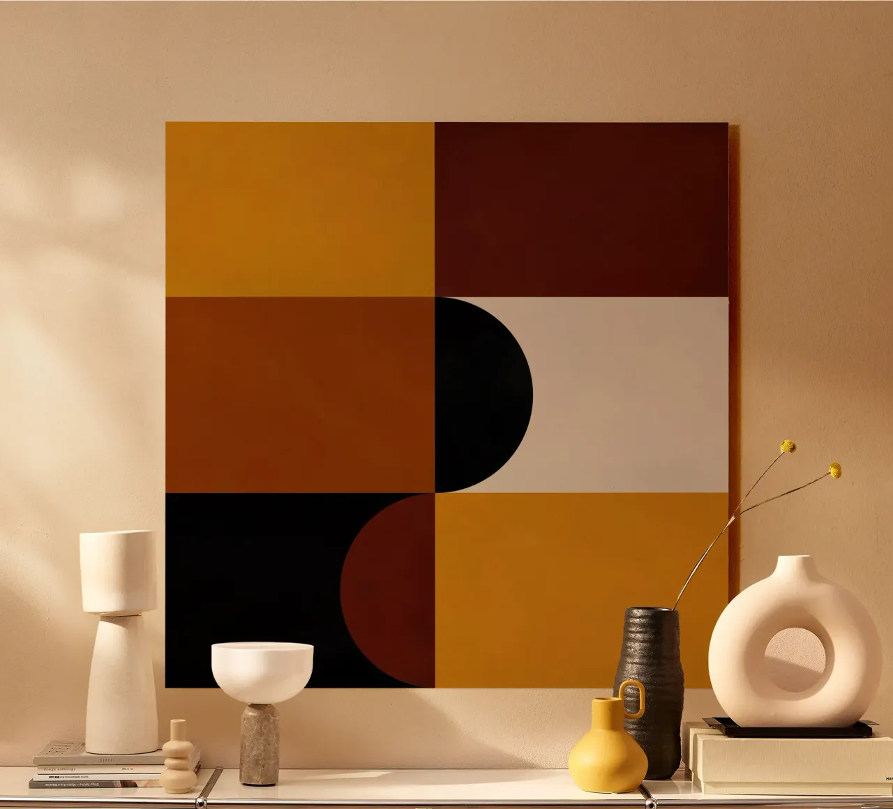 Cozy Bold Shapes Blocks Moderna pannello forex da TijanaArtStudio88