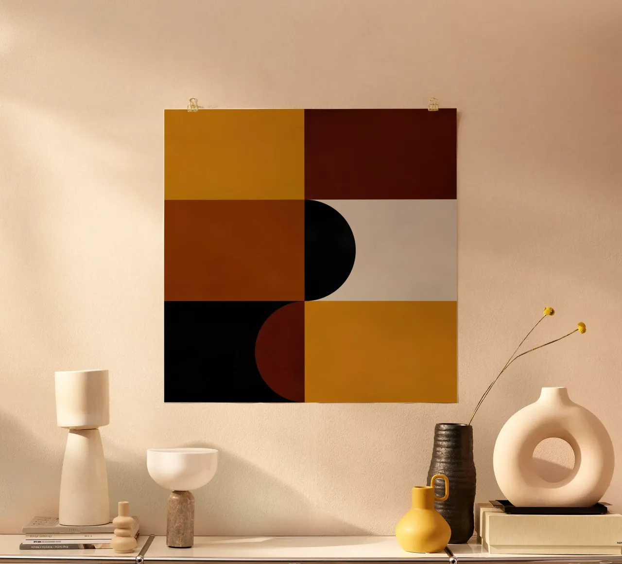 Cozy Bold Shapes Blocks Moderna poster da TijanaArtStudio88