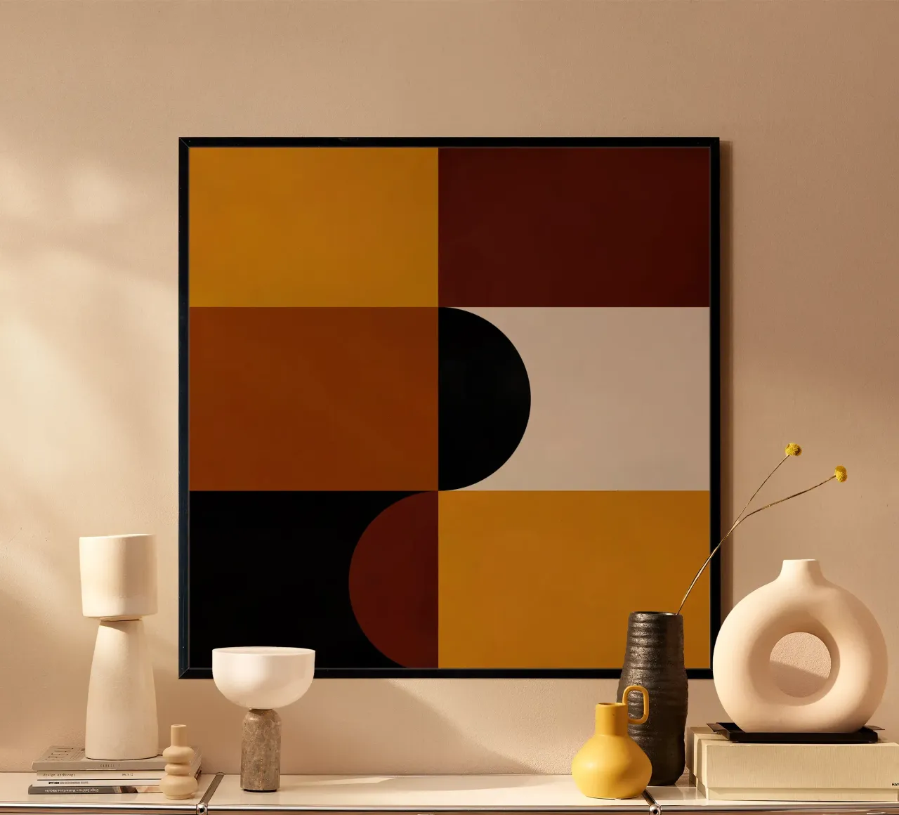Cozy Bold Shapes Blocks Moderna poster da TijanaArtStudio88