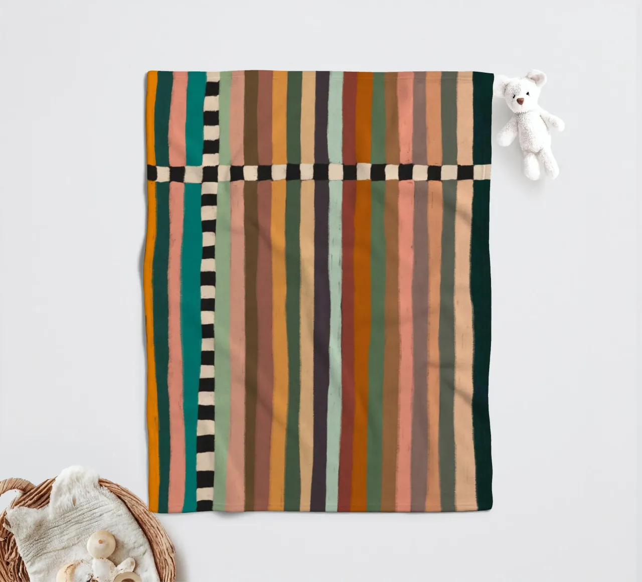 Alisa Galitsyna - Mix di strisce 02 coperta in pile da The Artcircle