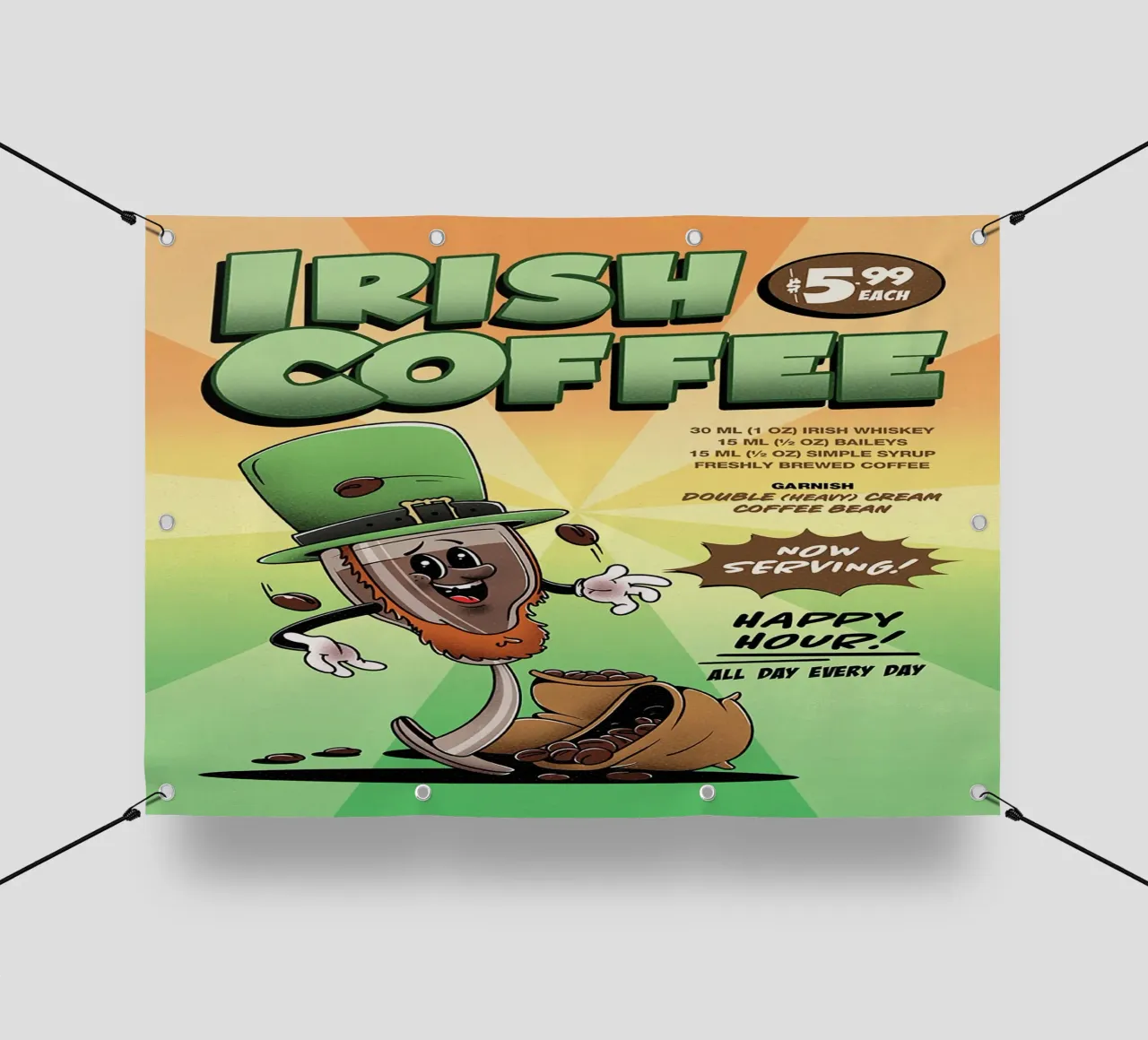 Cocktail Irish Coffee Groovy telo in pvc da Michael Glock