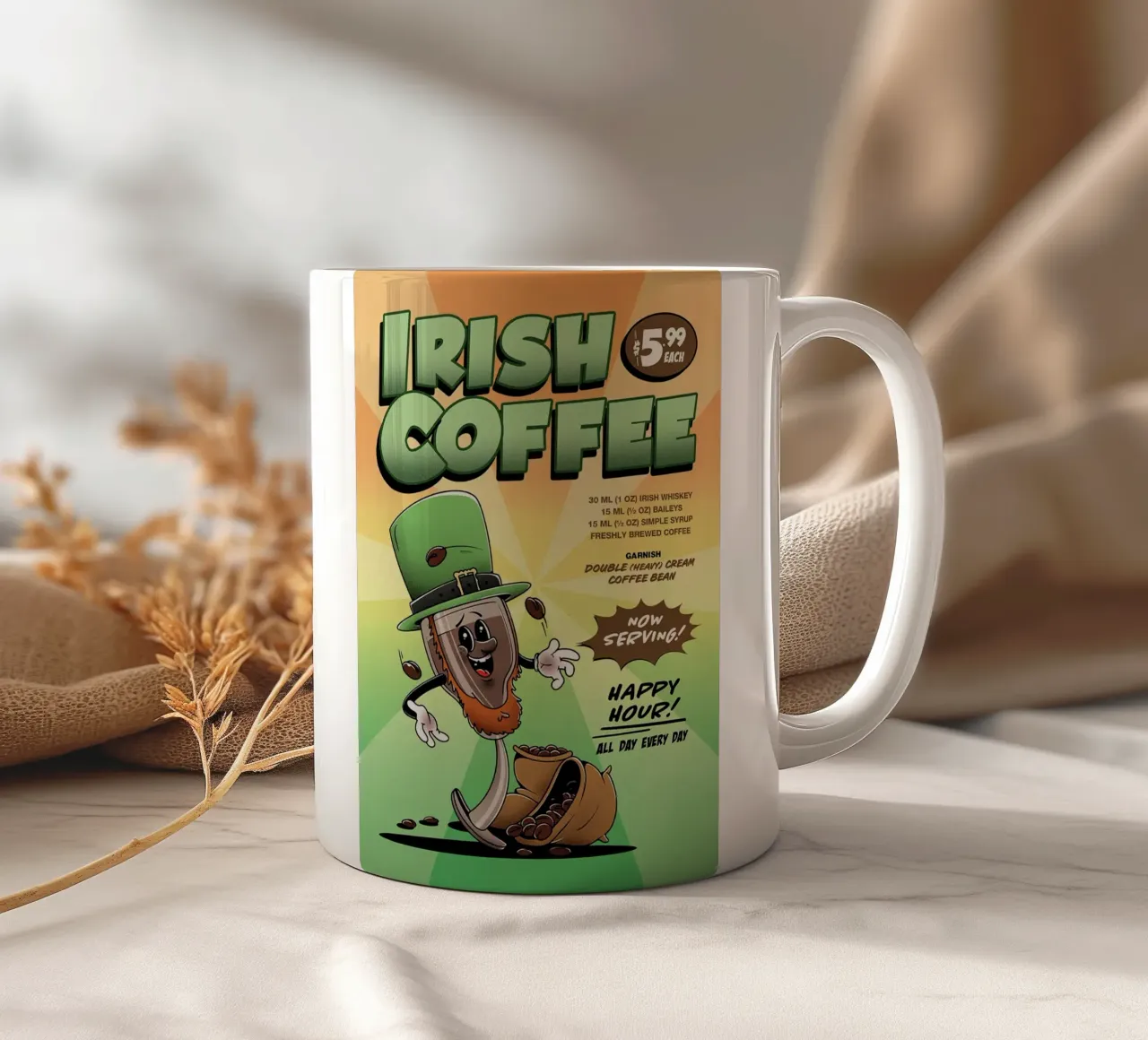 Cocktail Irish Coffee Groovy tazza in ceramica da Michael Glock