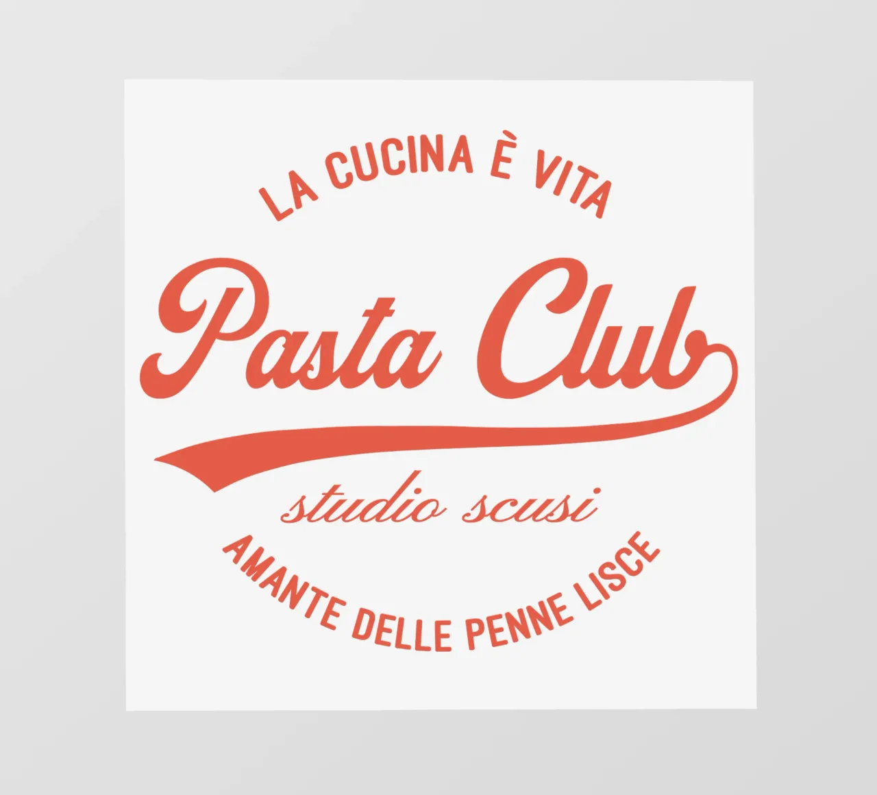 Pasta Club - Badge telo in pvc da studio scusi