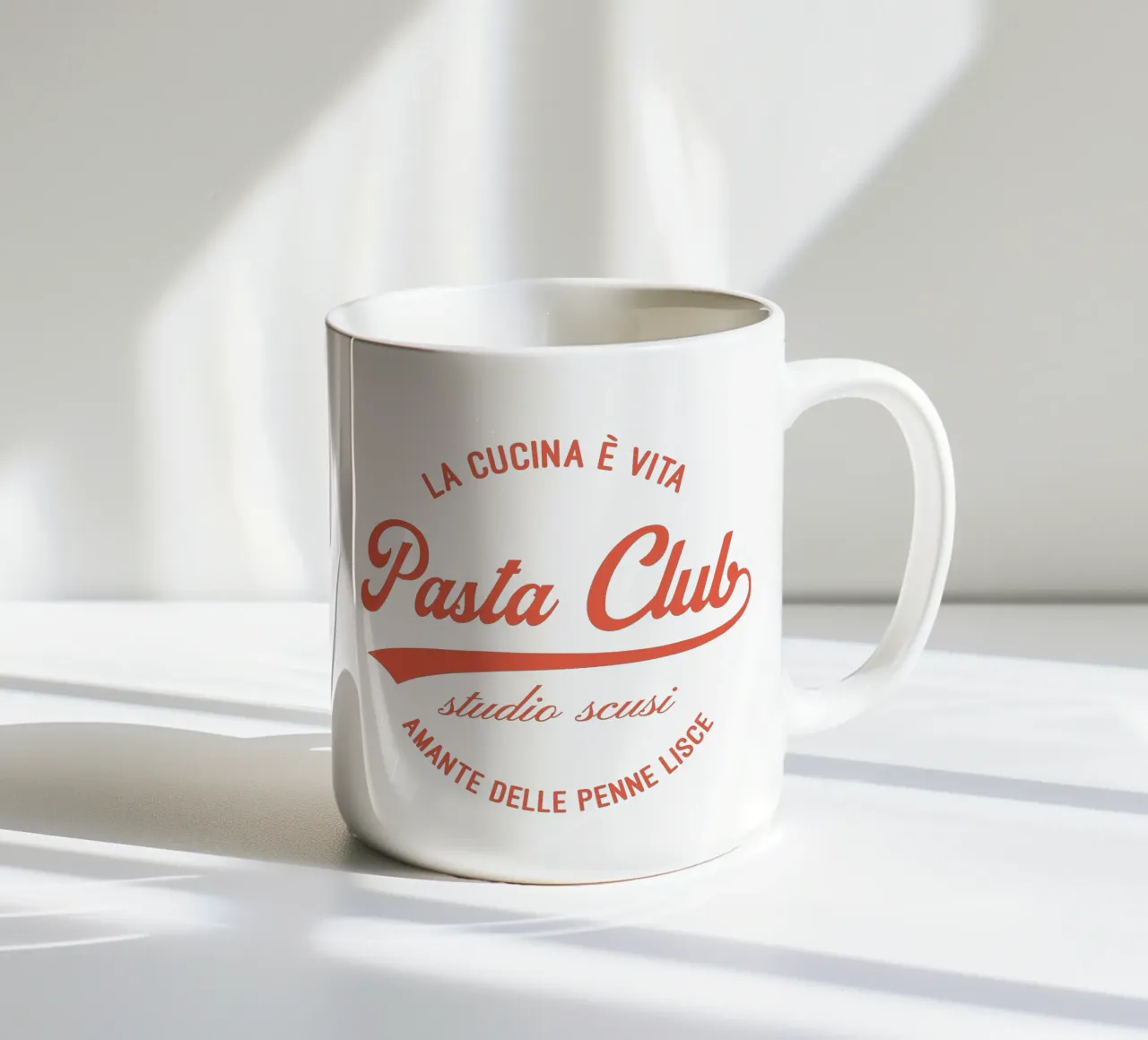 Pasta Club - Badge tazza in ceramica da studio scusi