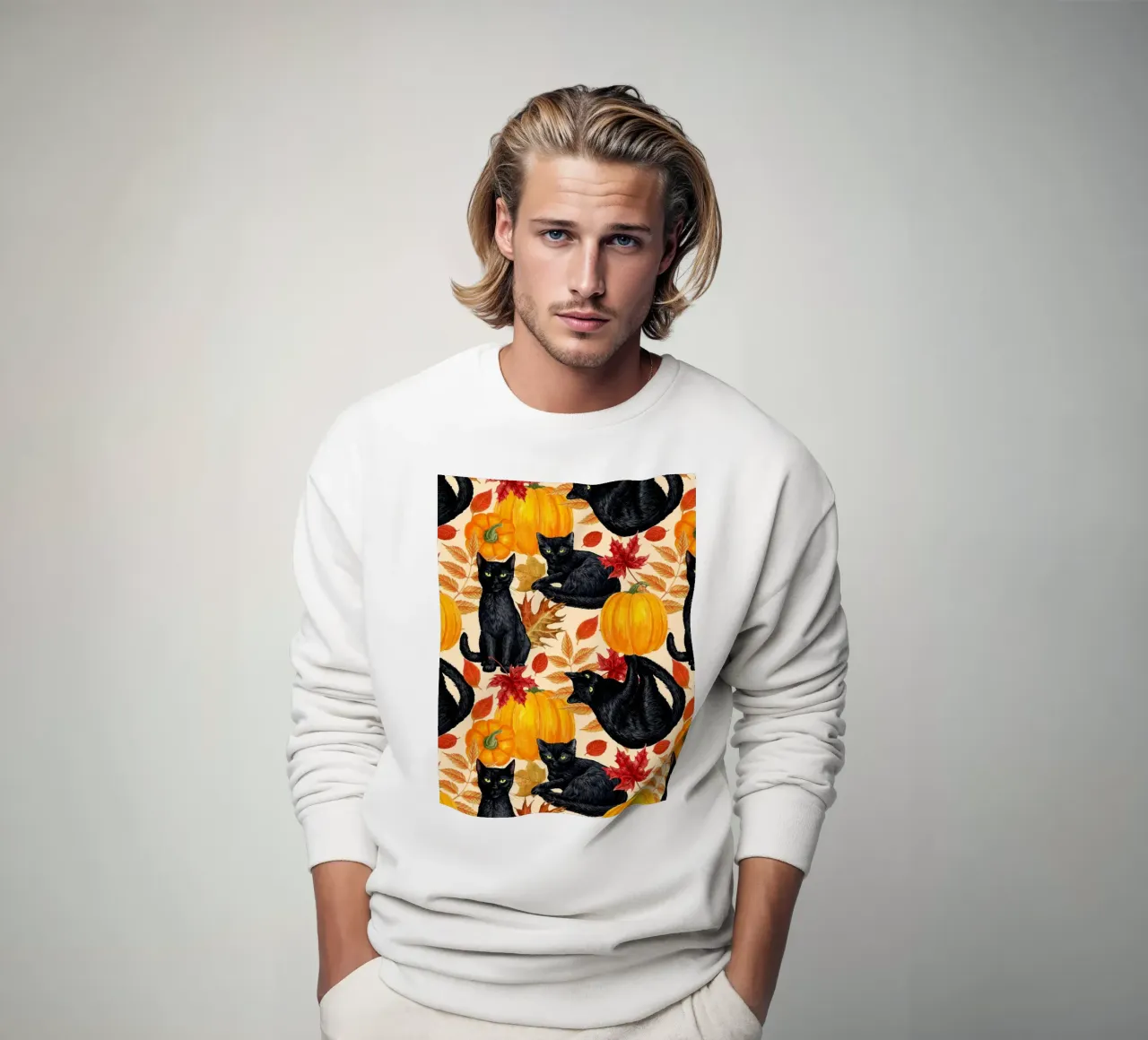 Gatti neri e zucche felpa da Painted Nature