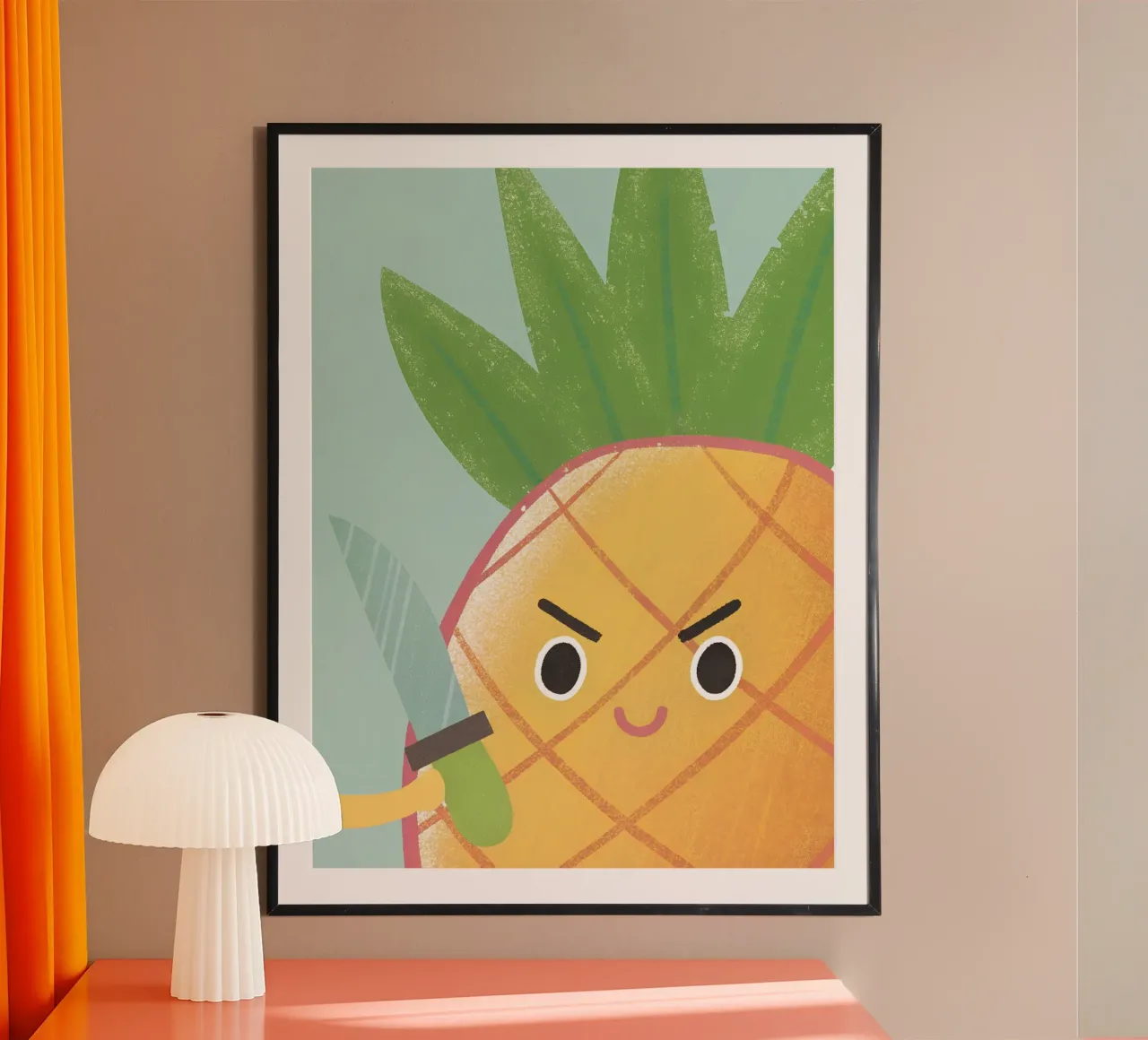 Ananas con coltello poster da LOYAL SHOP