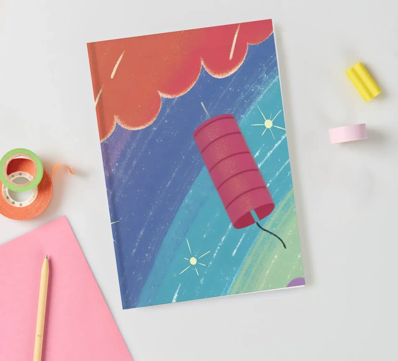 Cheerful Firecrackers notebook by LOYAL SHOP
