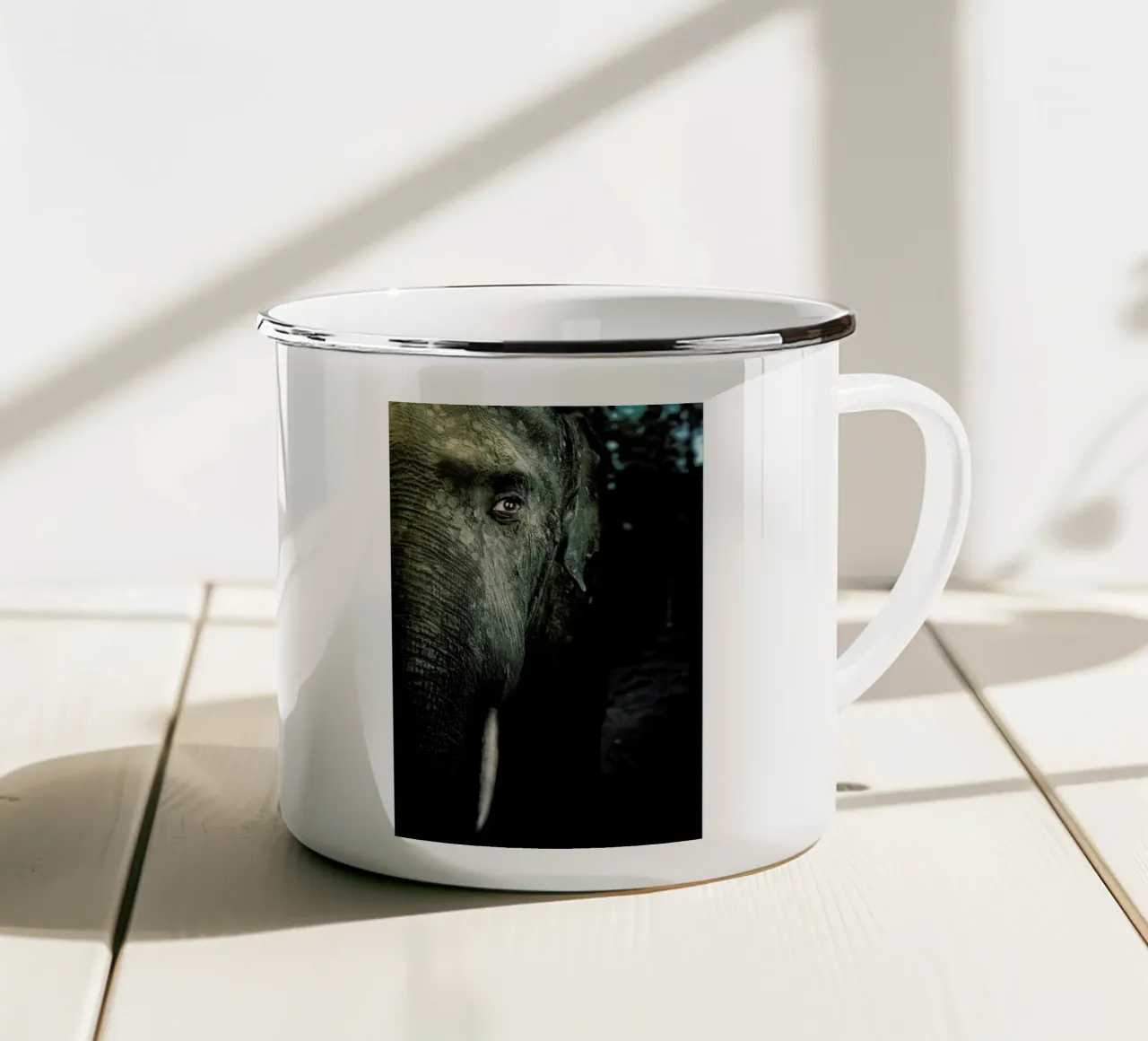 Wir sind Tiere - Elefant tazza in smalto da Tupho
