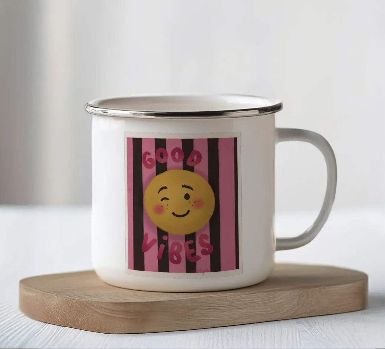 Good Vibes tazza in smalto da Beeeplan