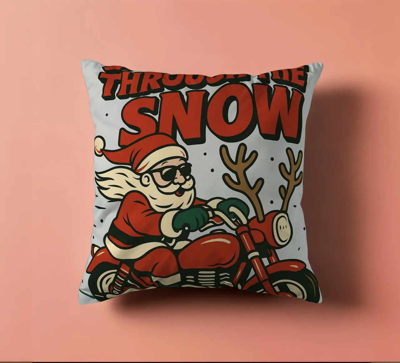 Babbo Natale nella neve cuscino da Avocadoz