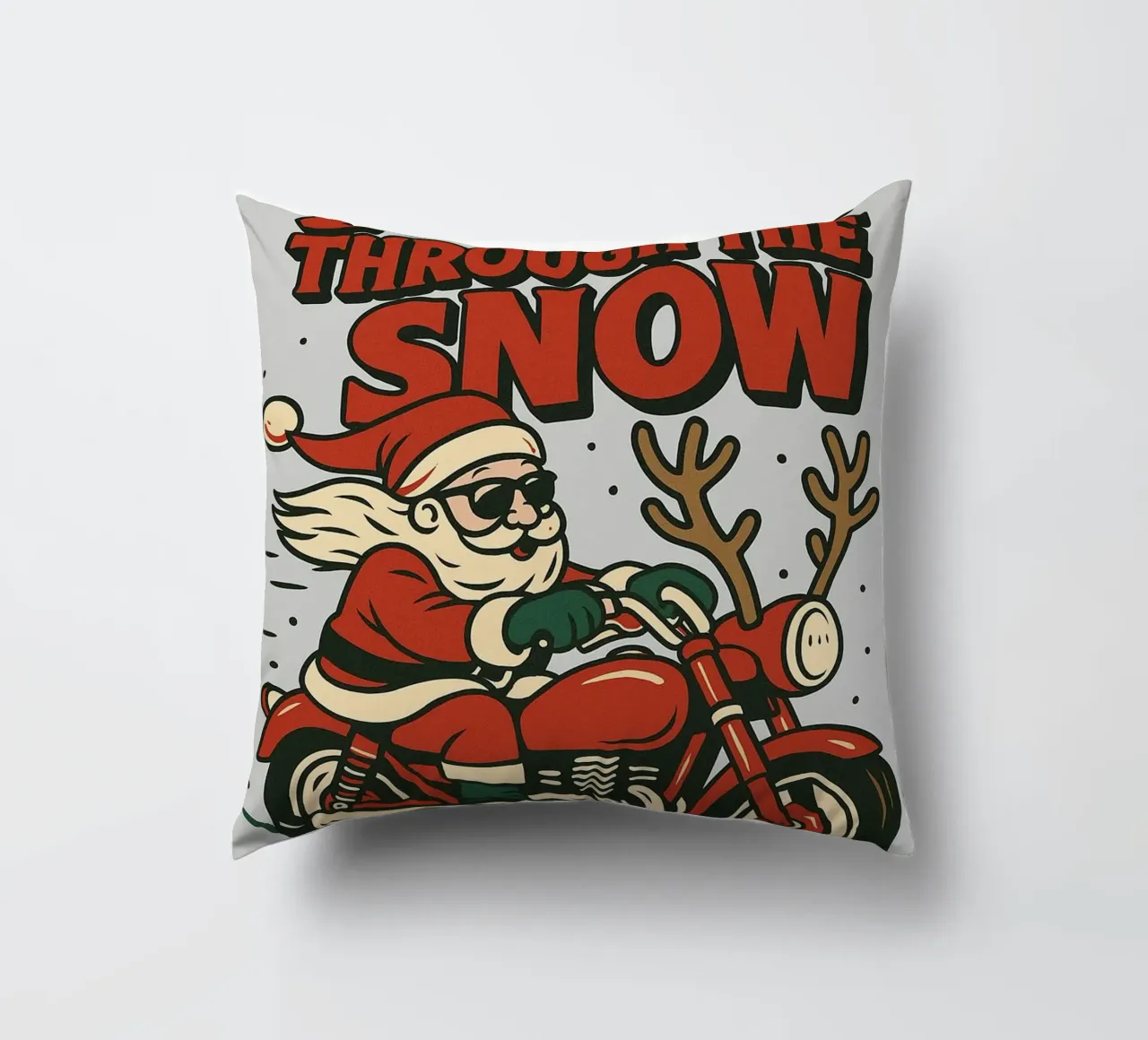Babbo Natale nella neve cuscino da Avocadoz