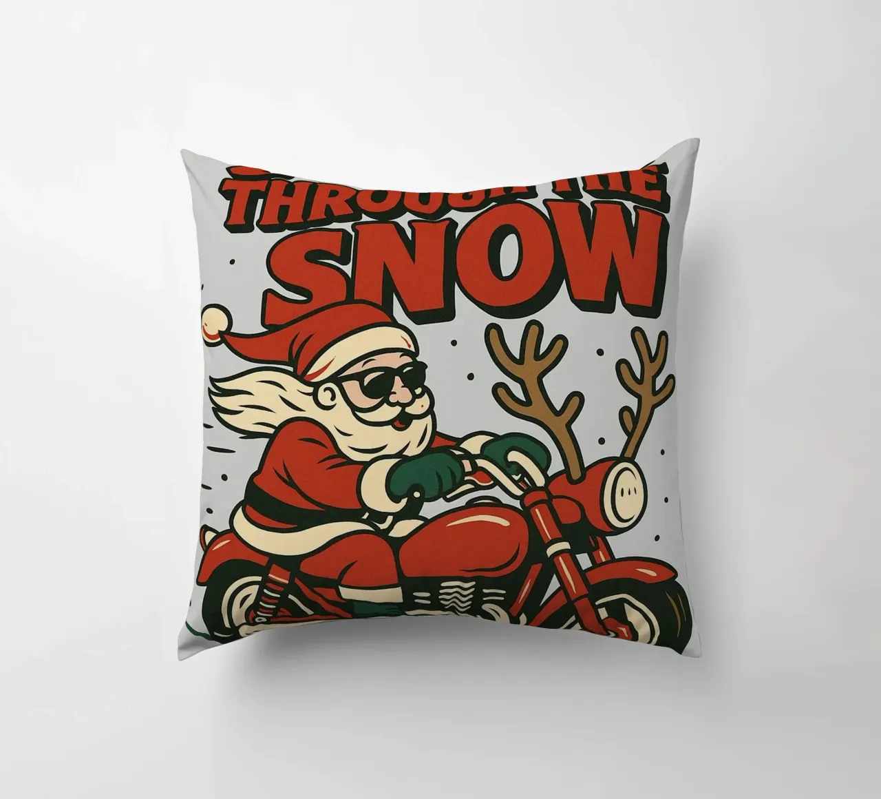 Babbo Natale nella neve cuscino da Avocadoz