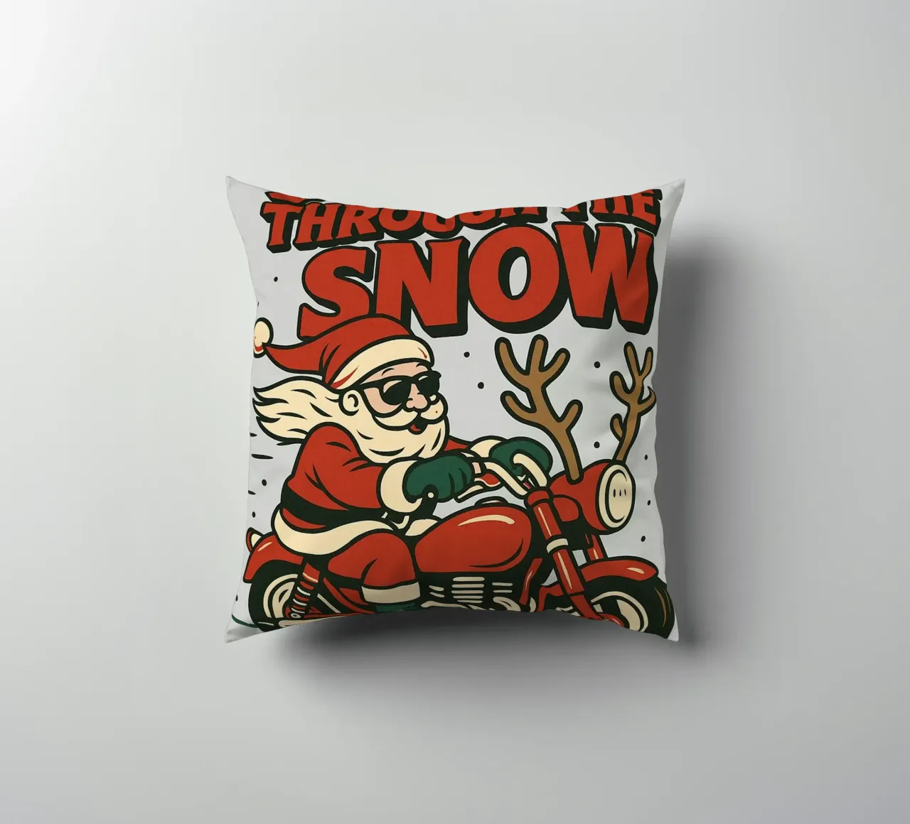 Babbo Natale nella neve cuscino da Avocadoz