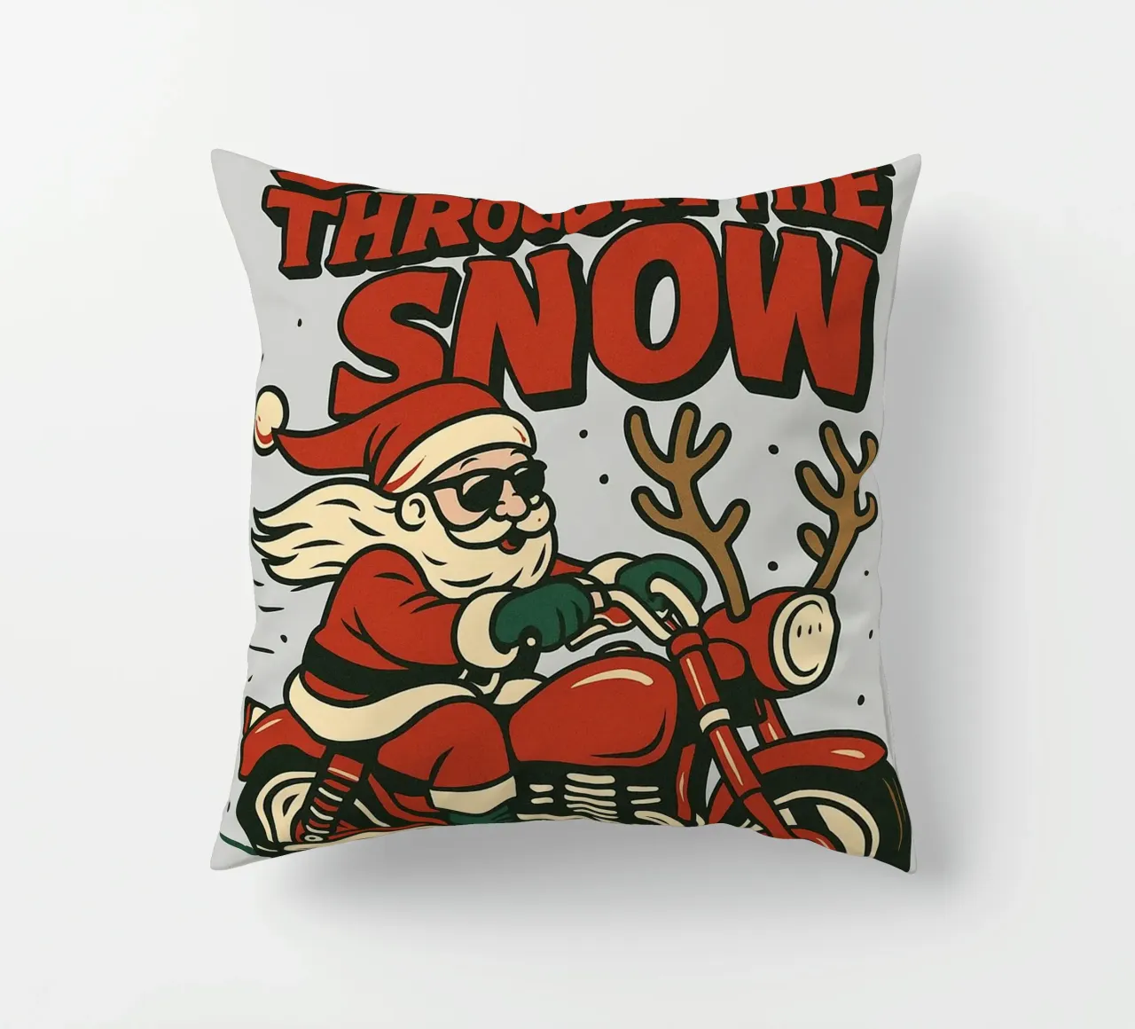 Babbo Natale nella neve cuscino da Avocadoz