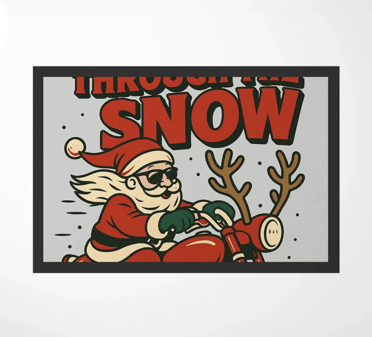Babbo Natale nella neve zerbino da Avocadoz