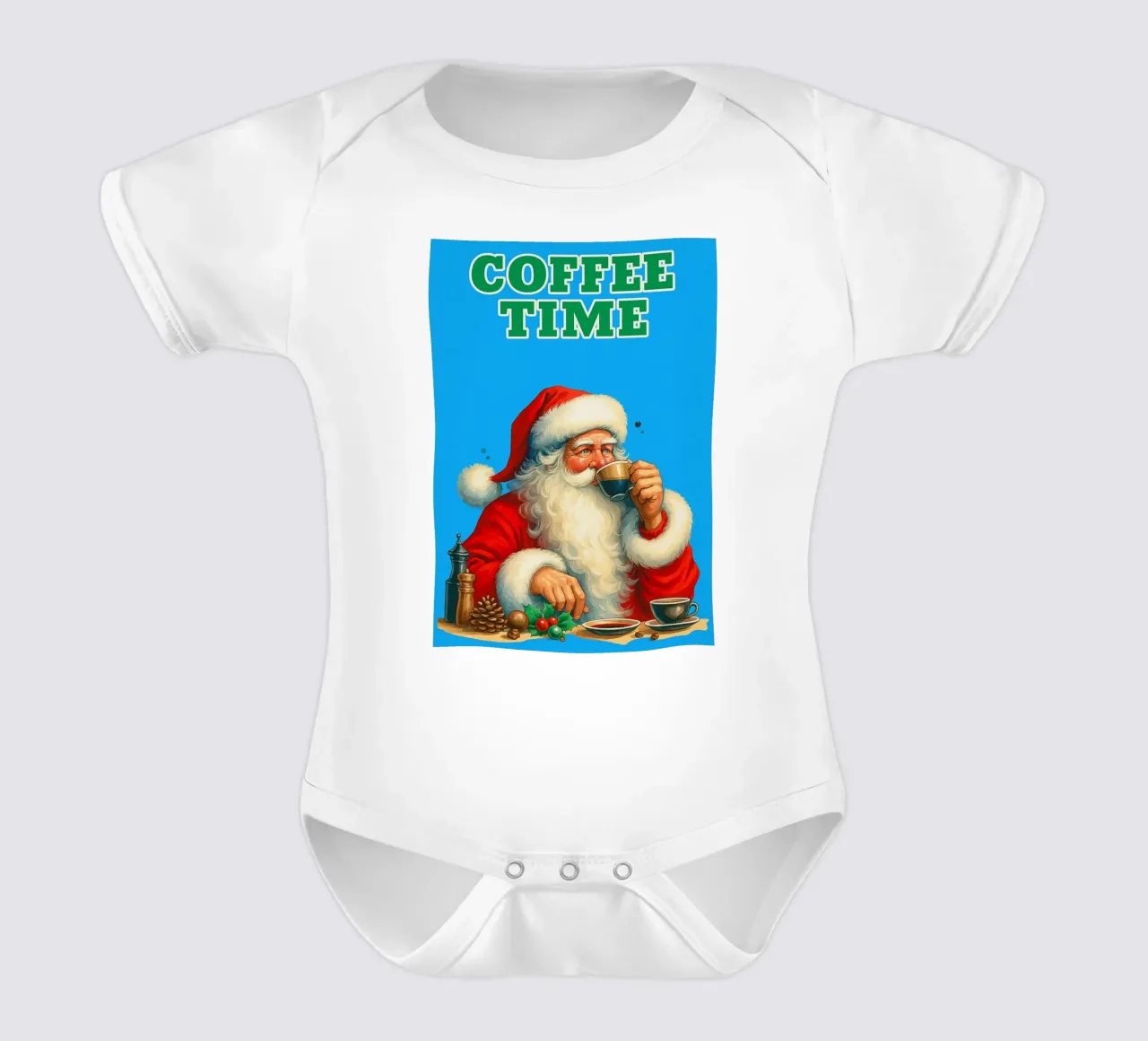 Babbo Natale al caffè body neonato maniche corte da Avocadoz