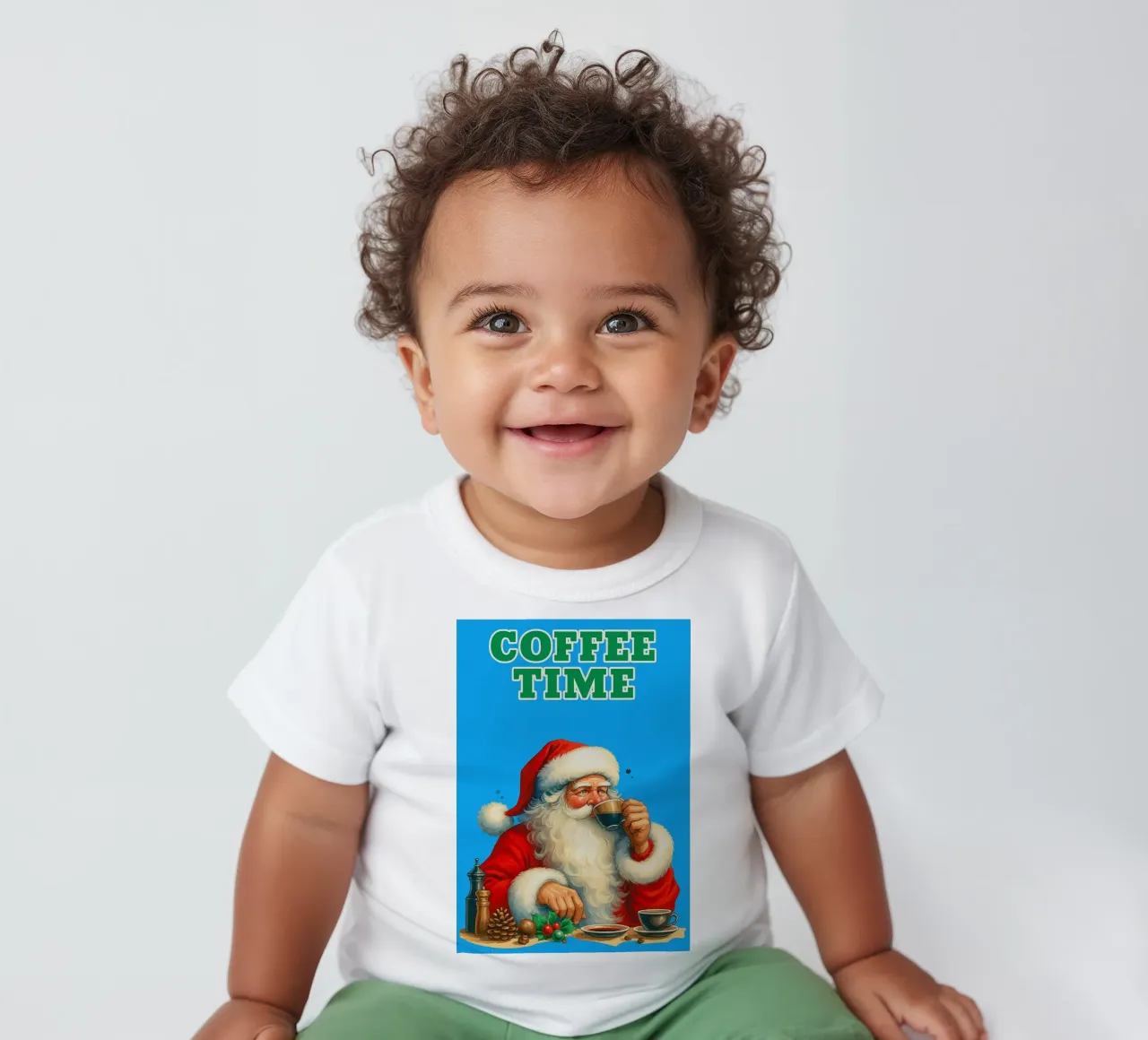 Babbo Natale al caffè maglietta neonato da Avocadoz