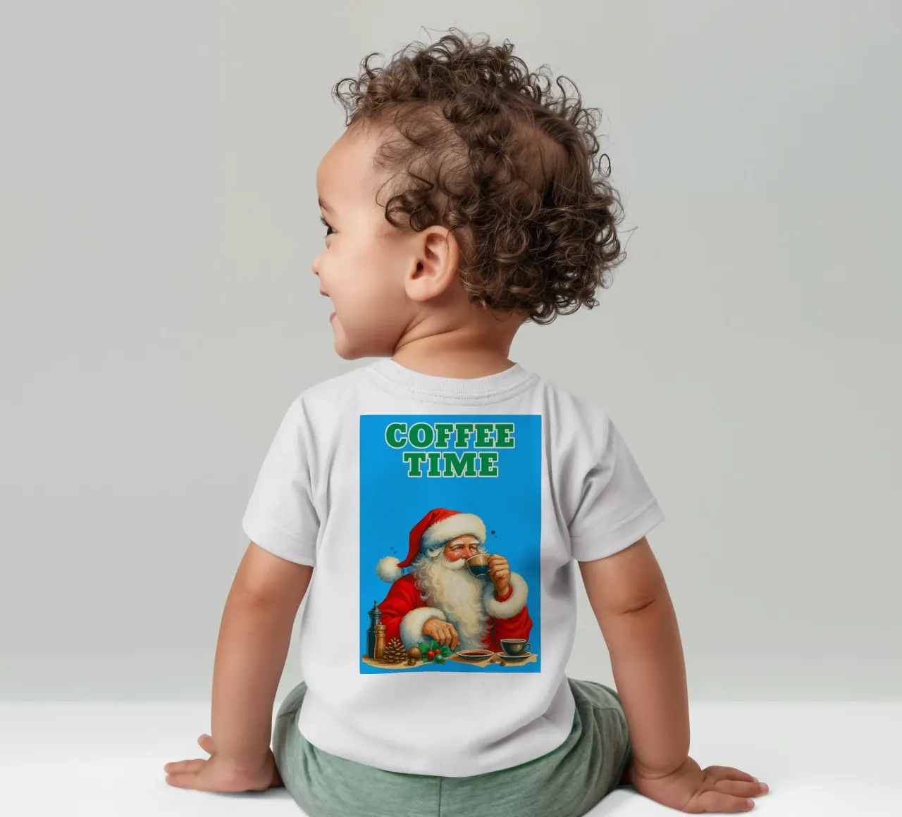 Babbo Natale al caffè maglietta neonato da Avocadoz