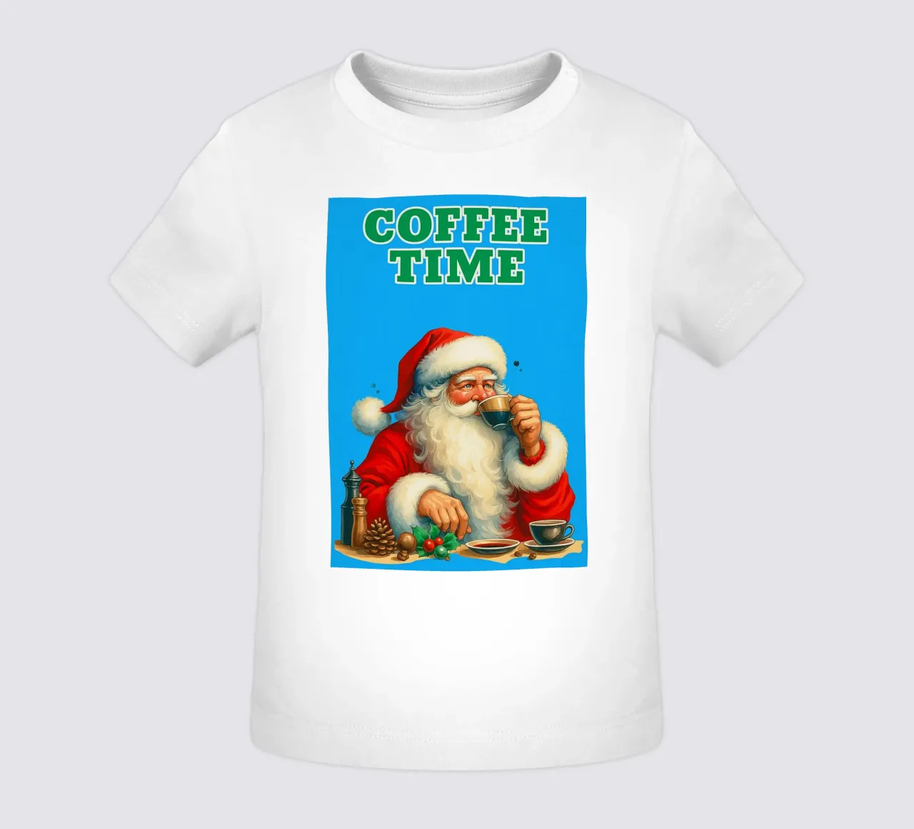 Babbo Natale al caffè maglietta neonato da Avocadoz