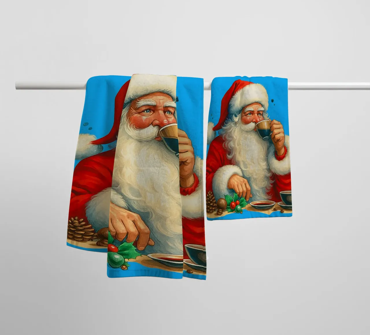 Babbo Natale al caffè asciugamano da bagno da Avocadoz