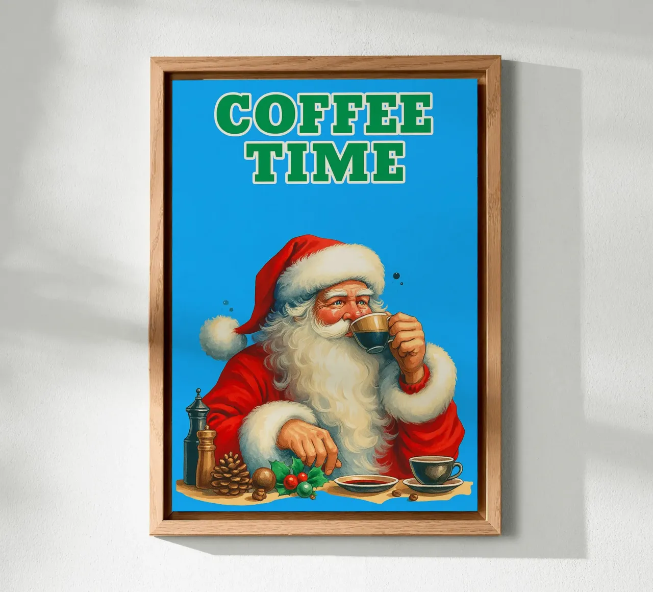 Babbo Natale al caffè alluminio dibond da Avocadoz