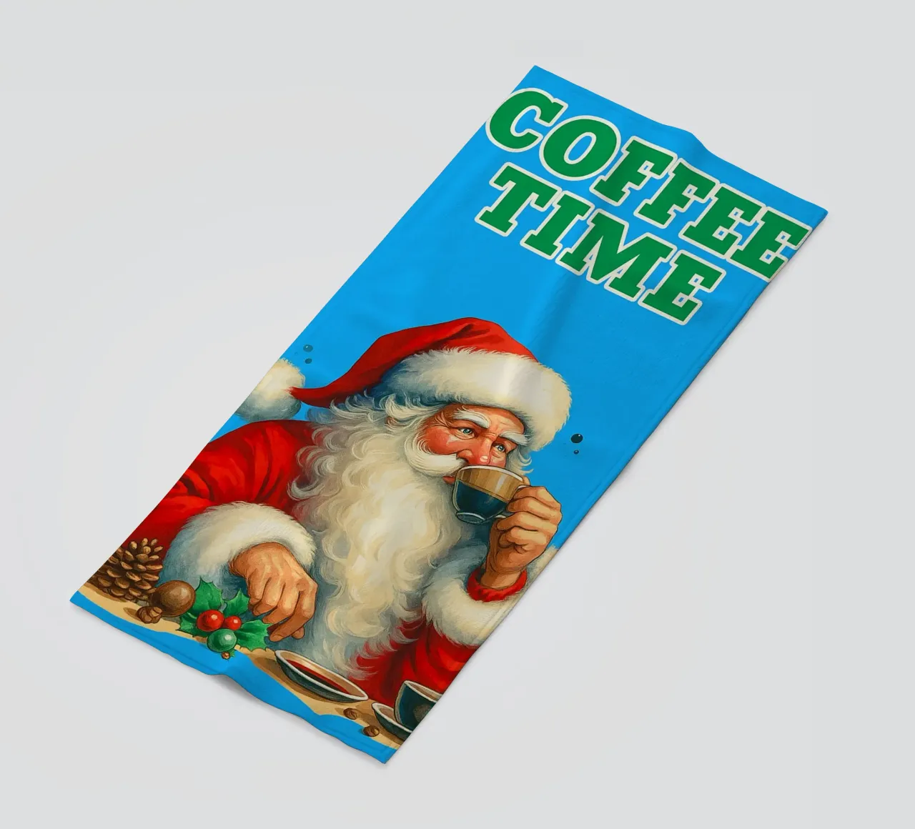 Babbo Natale al caffè telo mare da Avocadoz