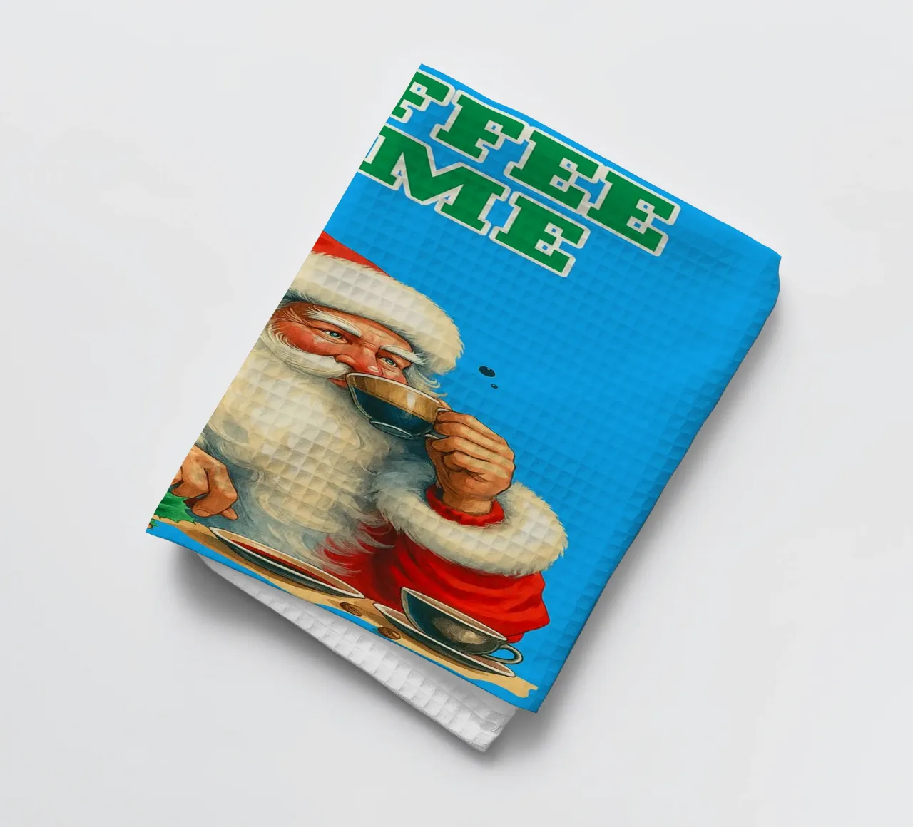 l'heure du café du père noël torchon de Avocadoz