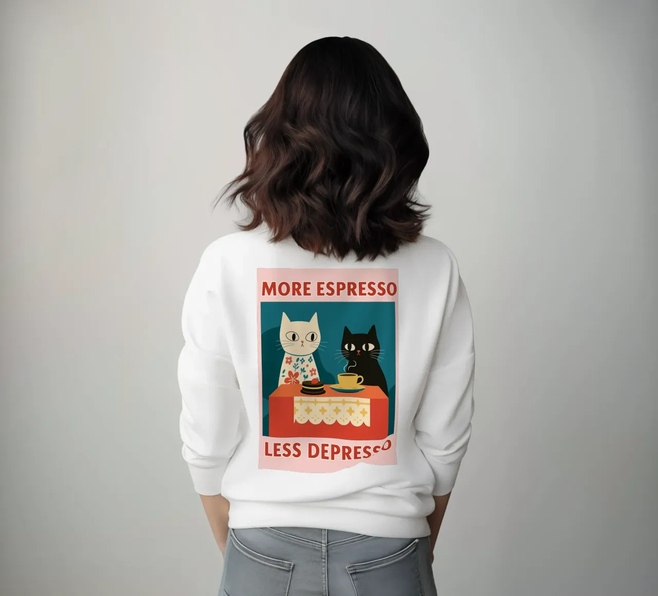 gatto più espresso meno despresso felpa da Avocadoz