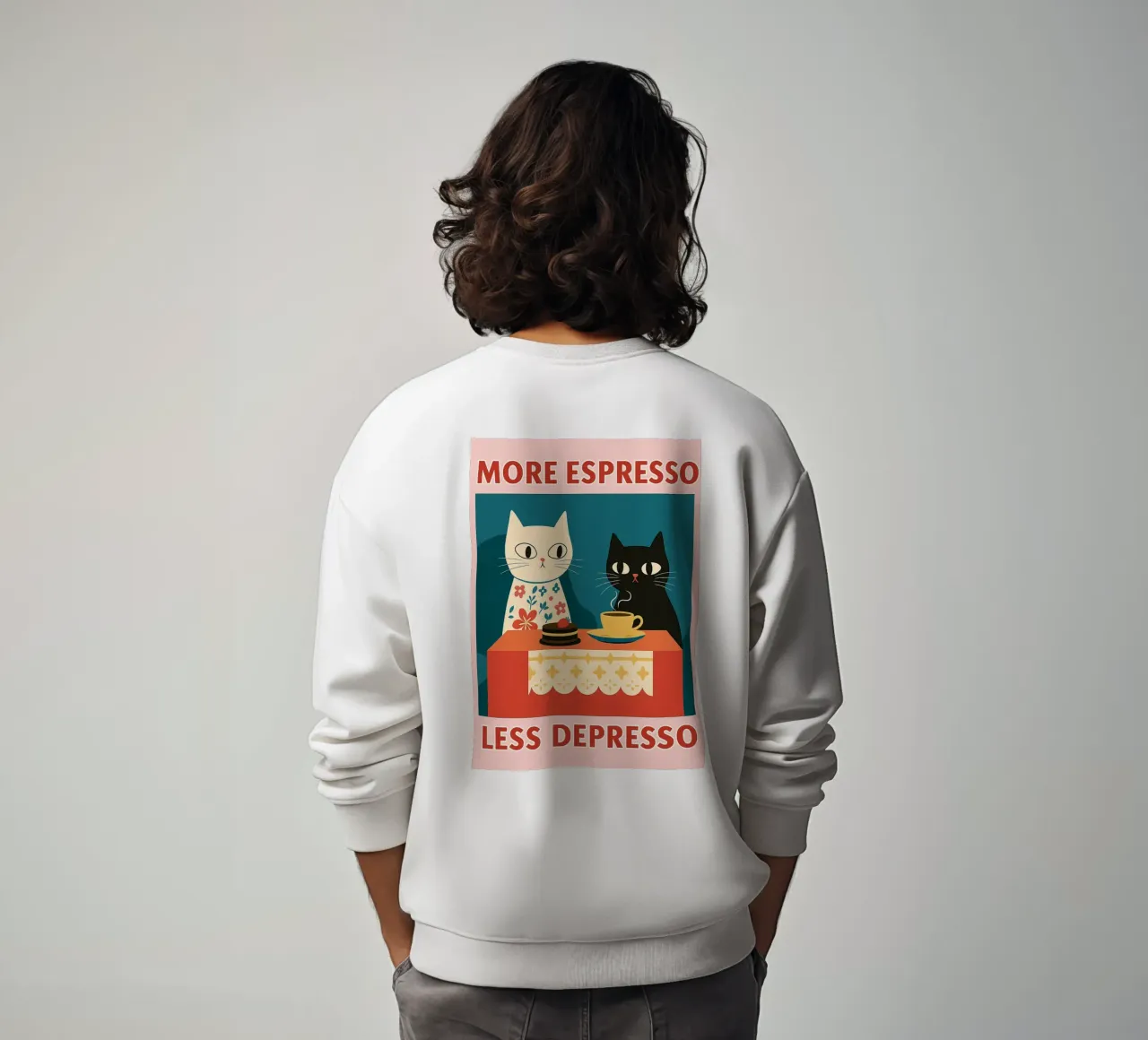 gatto più espresso meno despresso felpa da Avocadoz