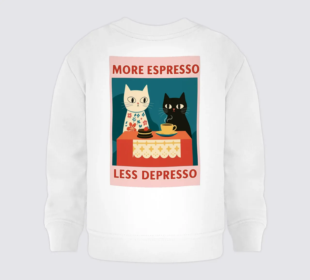 gatto più espresso meno despresso felpa neonato da Avocadoz