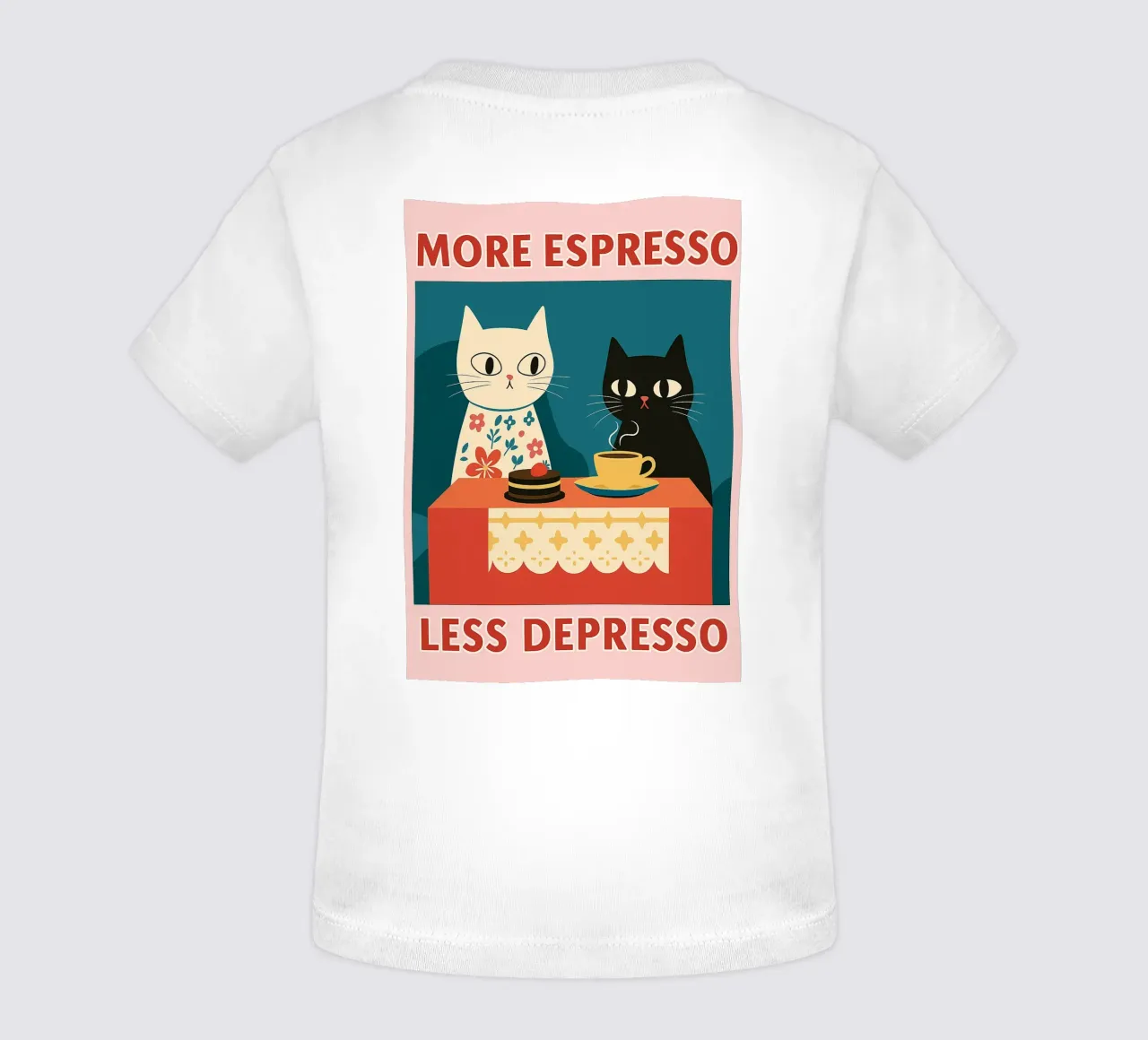 gatto più espresso meno despresso maglietta neonato da Avocadoz