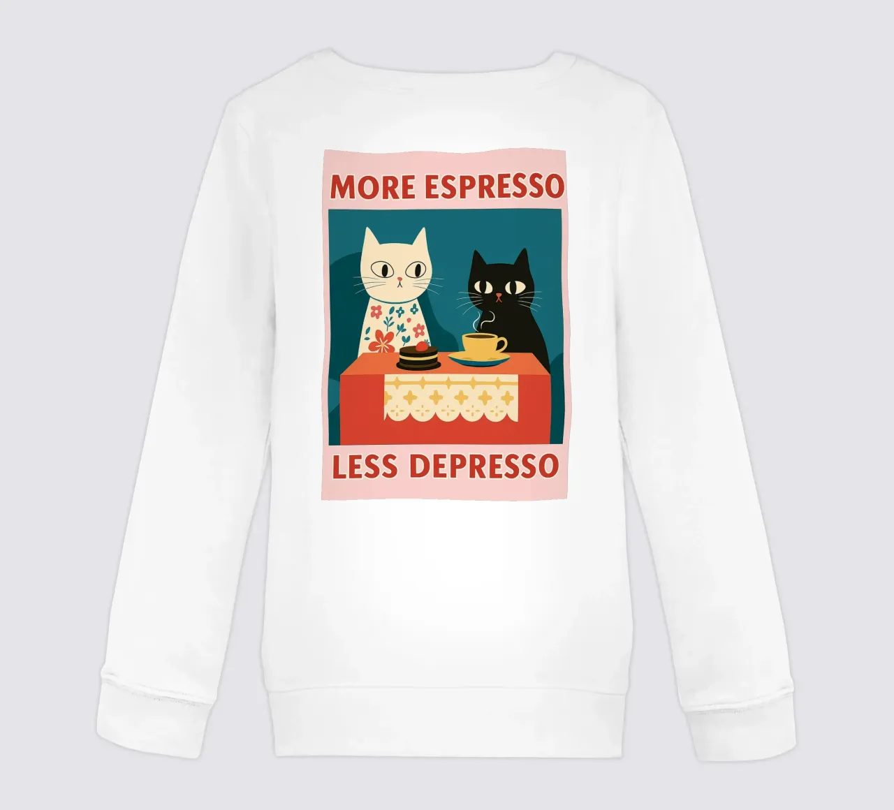 gatto più espresso meno despresso felpa bambino da Avocadoz