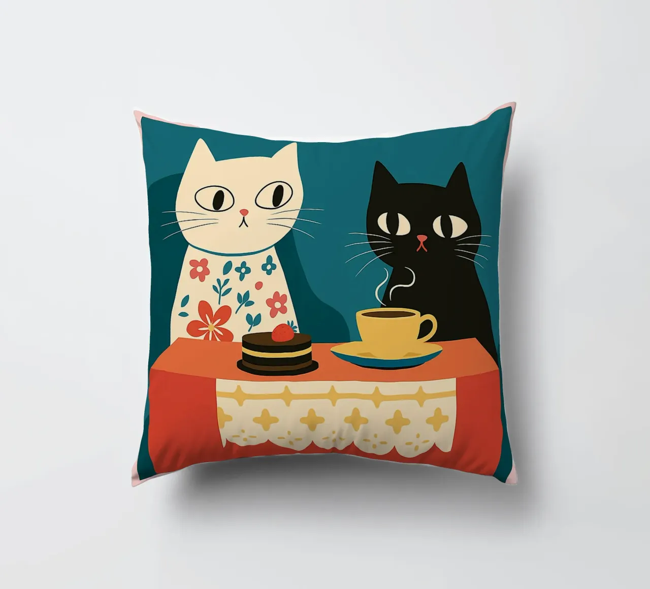 gatto più espresso meno despresso cuscino da Avocadoz
