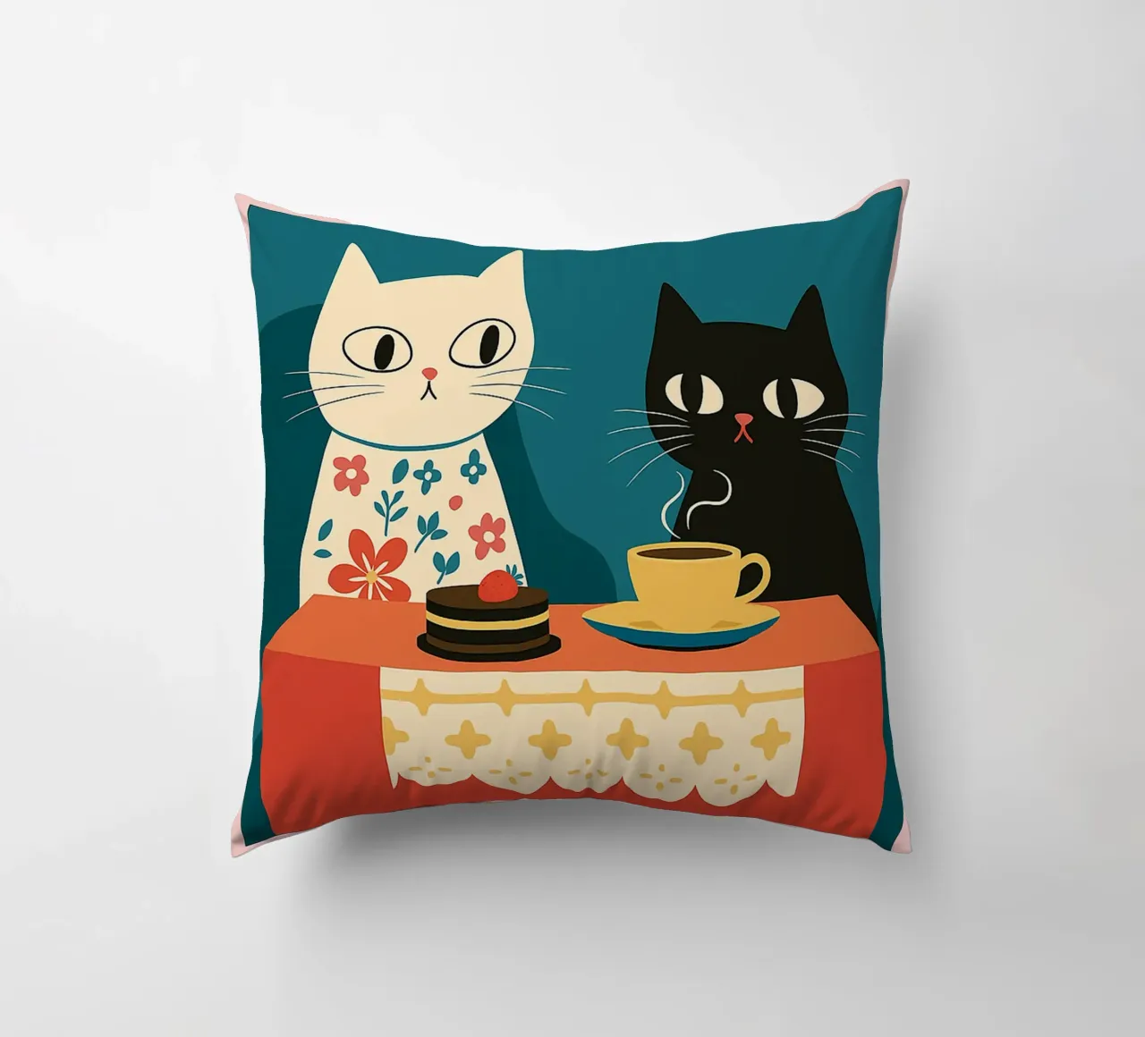 gatto più espresso meno despresso cuscino da Avocadoz