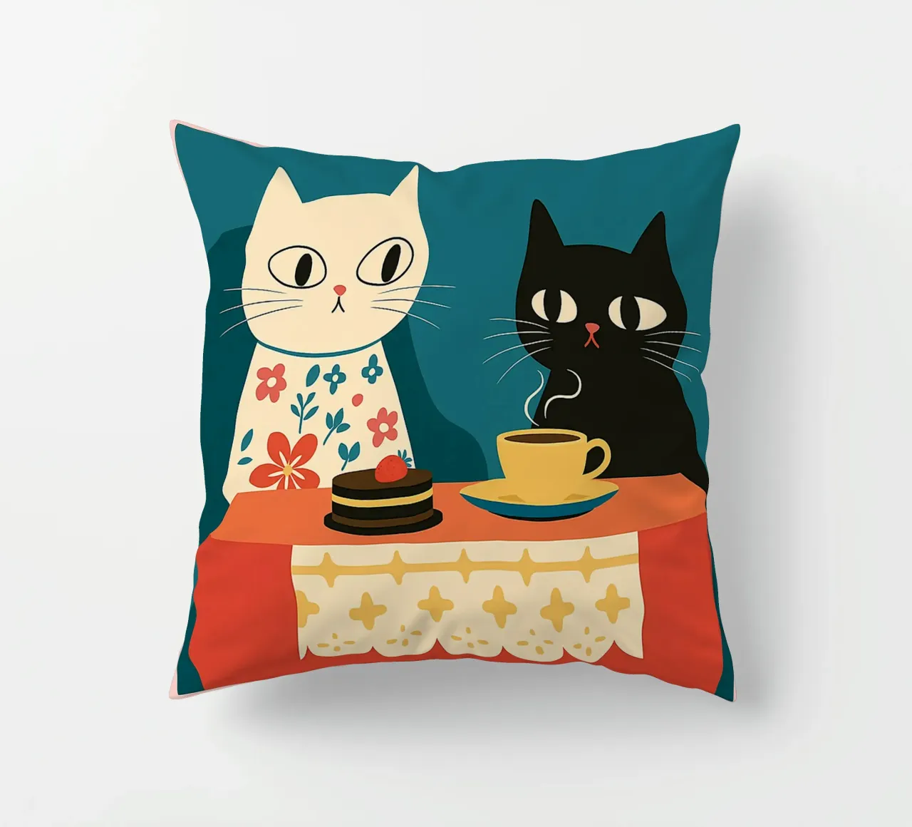 gatto più espresso meno despresso cuscino da Avocadoz