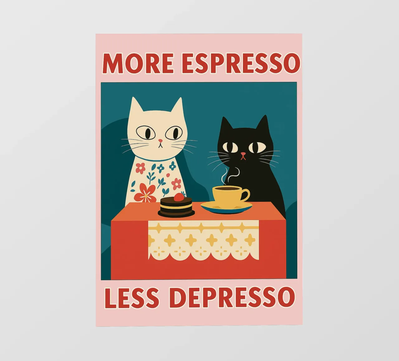 gatto più espresso meno despresso telo in pvc da Avocadoz