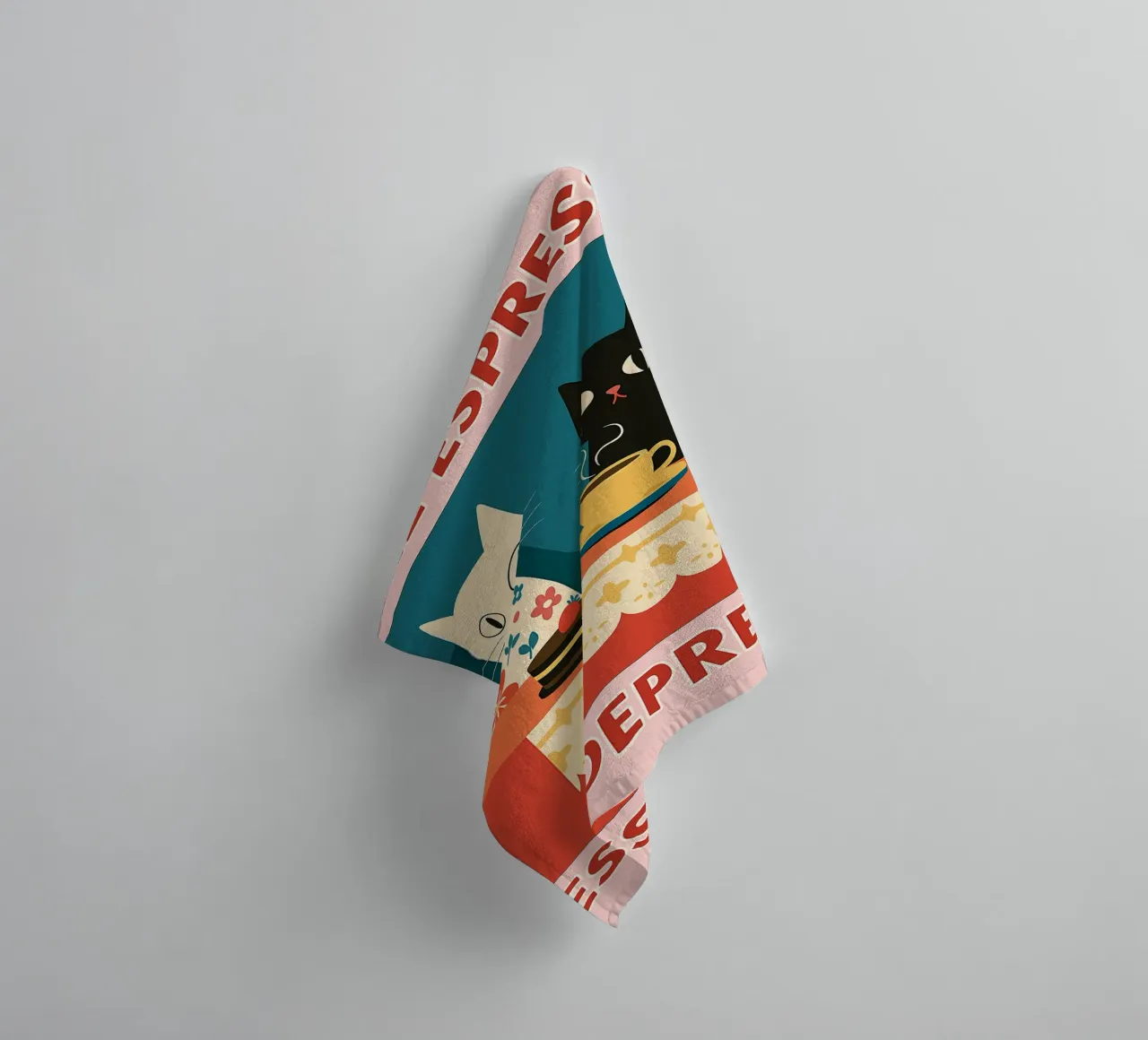 cat more espresso less despresso towel by Avocadoz