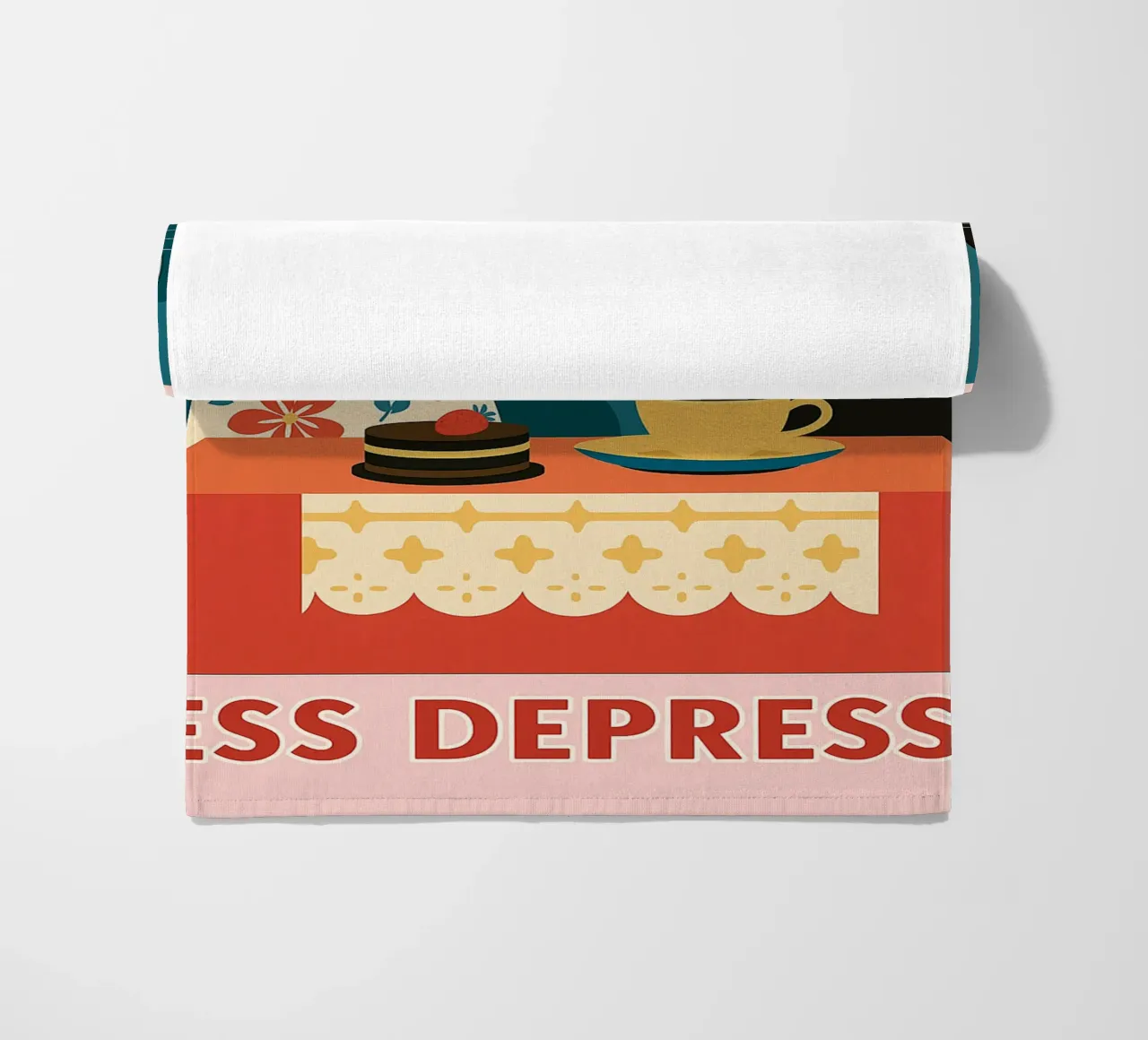 gatto più espresso meno despresso telo mare da Avocadoz