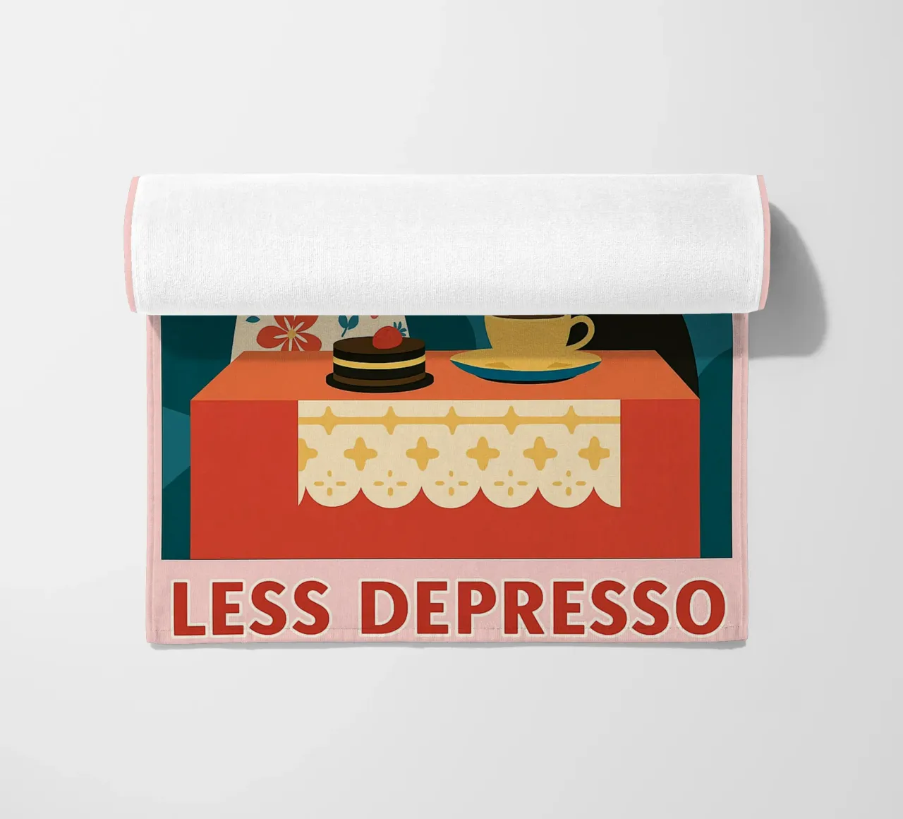 gatto più espresso meno despresso telo mare da Avocadoz