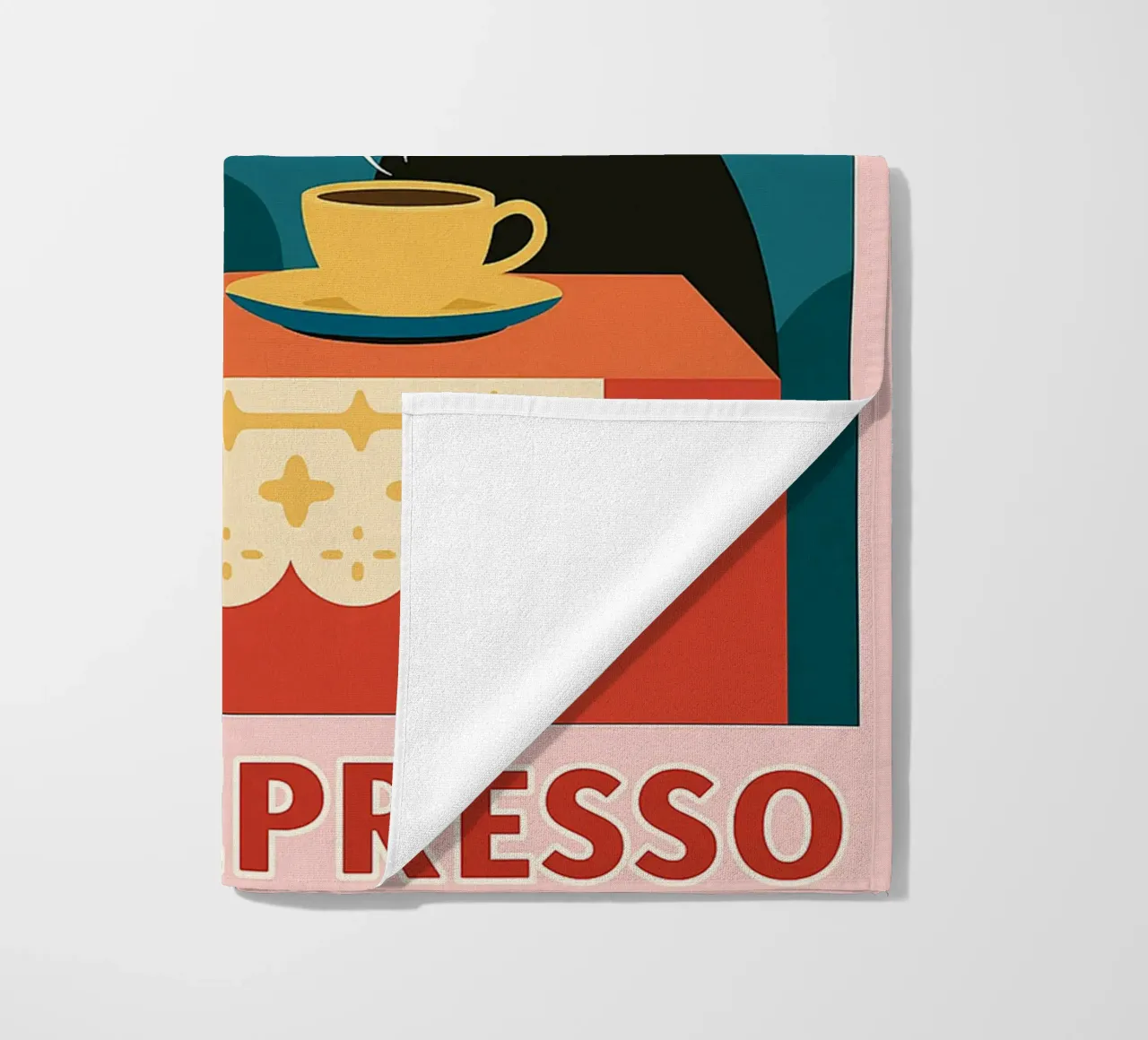 gatto più espresso meno despresso telo mare da Avocadoz