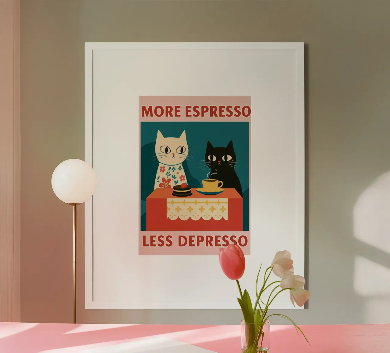 gatto più espresso meno despresso poster da Avocadoz